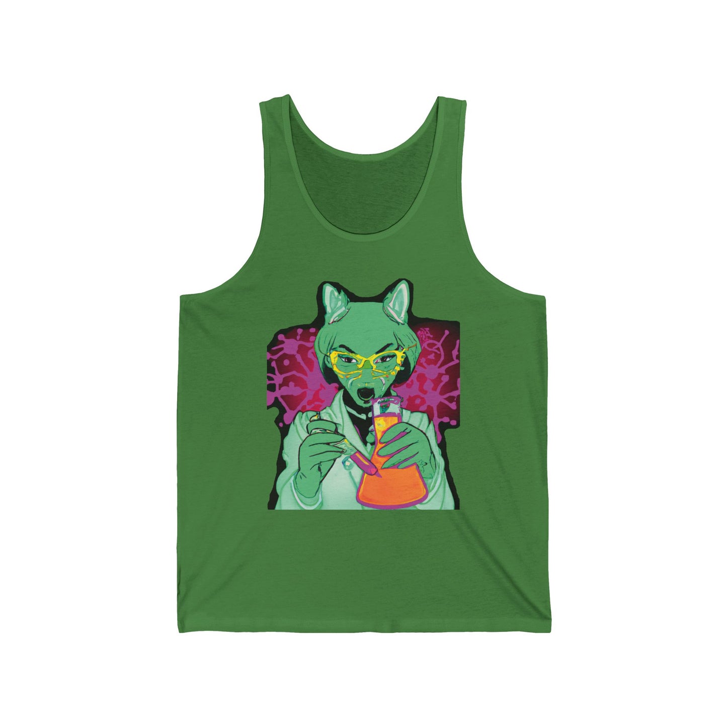 Neon Cat Chemist Graphic Tank