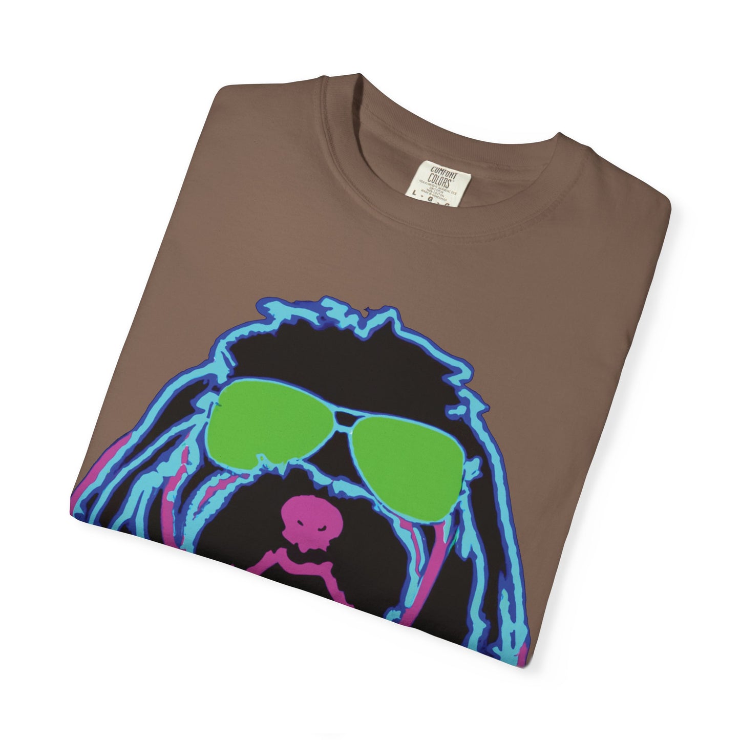 Retro Neon Dog T-Shirt — Cool Pup Sunglasses Graphic Tee