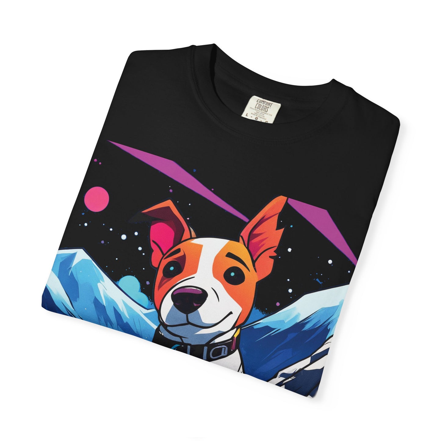 Jack Russell Adventure Tee — Colorful Mountain Dog Graphic T-Shirt