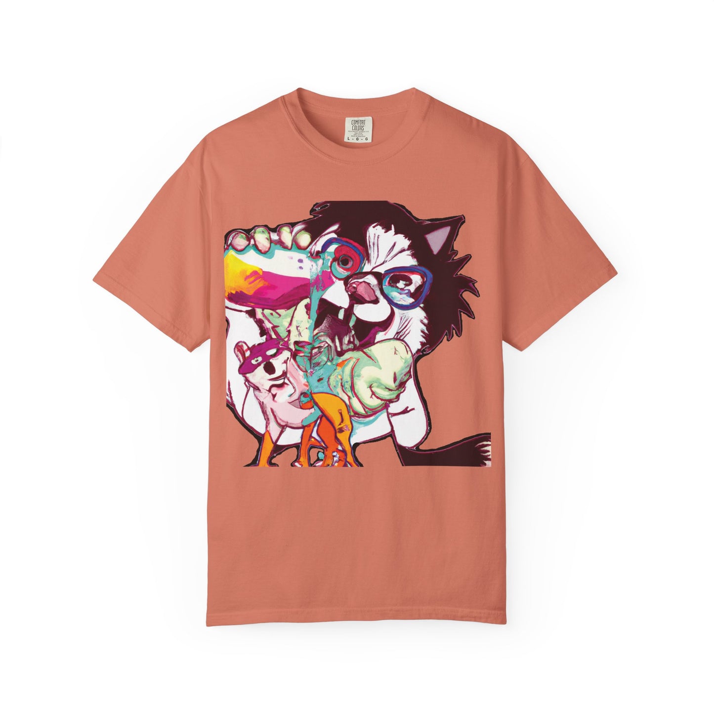 Colorful Punk Cat & Dog Illustration (PlurOut Back Print)
