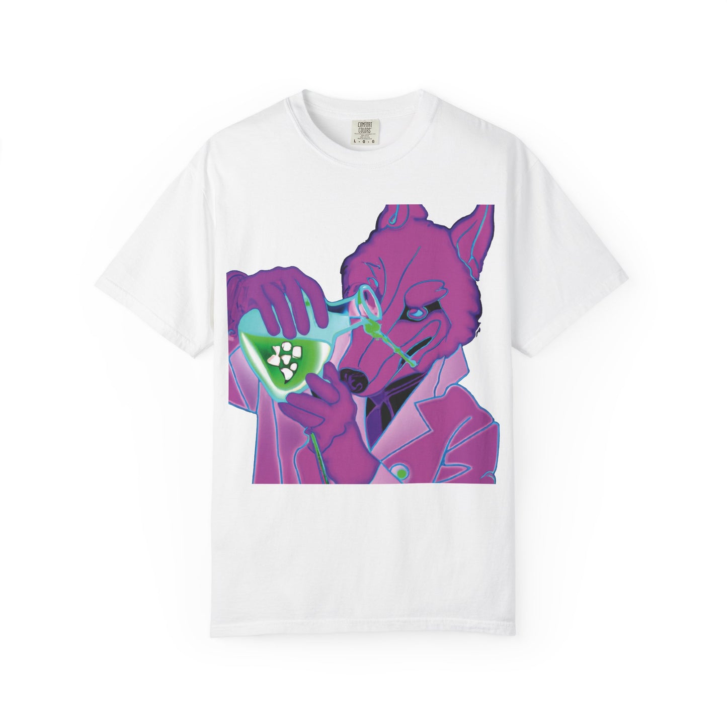 Chemist Fox Graphic T-Shirt — Retro Neon Scientist Design