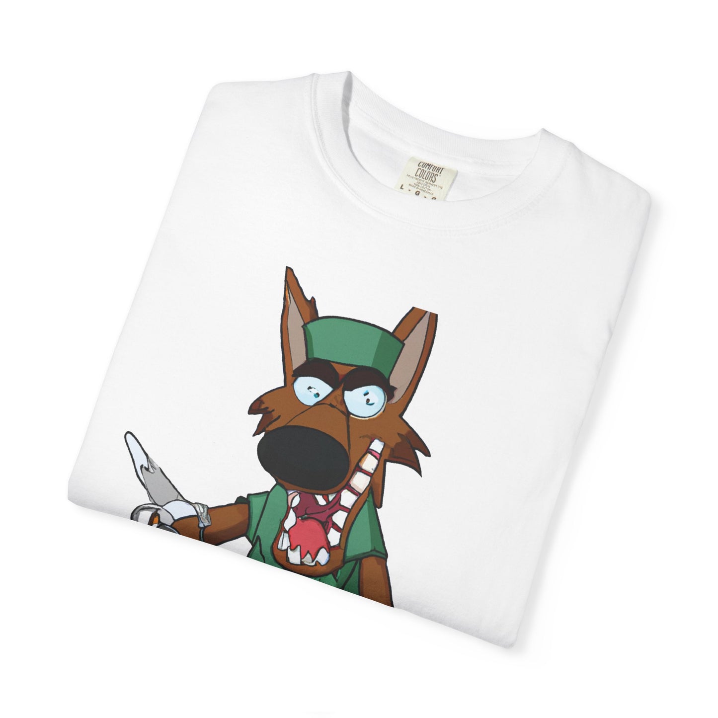 Cartoon Wolf Chef Illustration with 'PLUROUT.com' Backprint