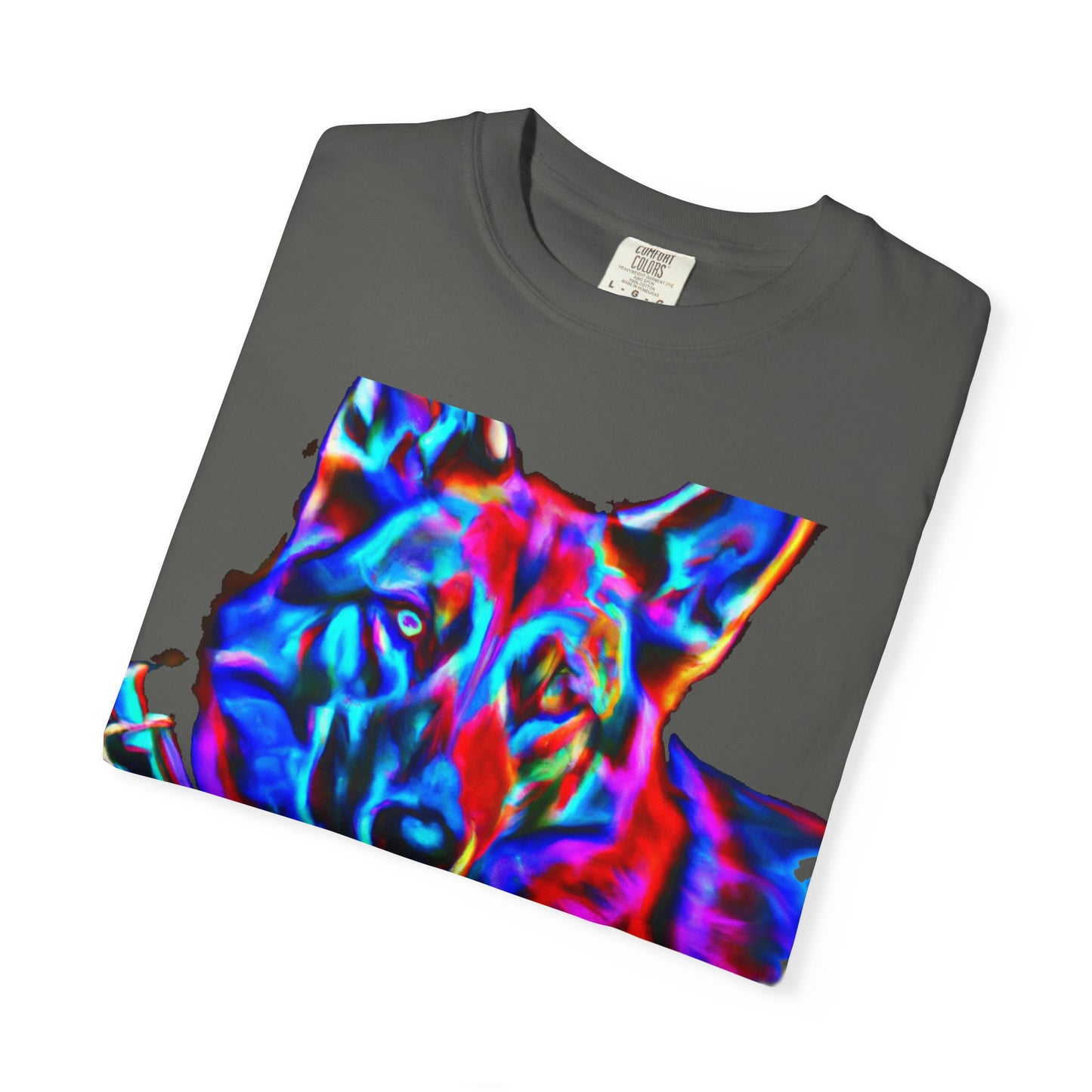 Psychedelic Dog Tee — Colorful German Shepherd Graphic T-Shirt