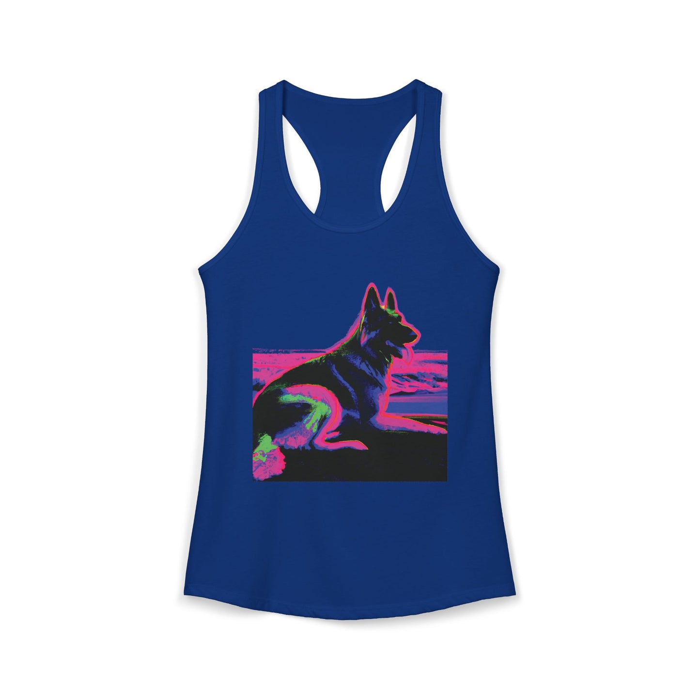 German Shepherd Beach Tank — Women's Racerback "80" Design