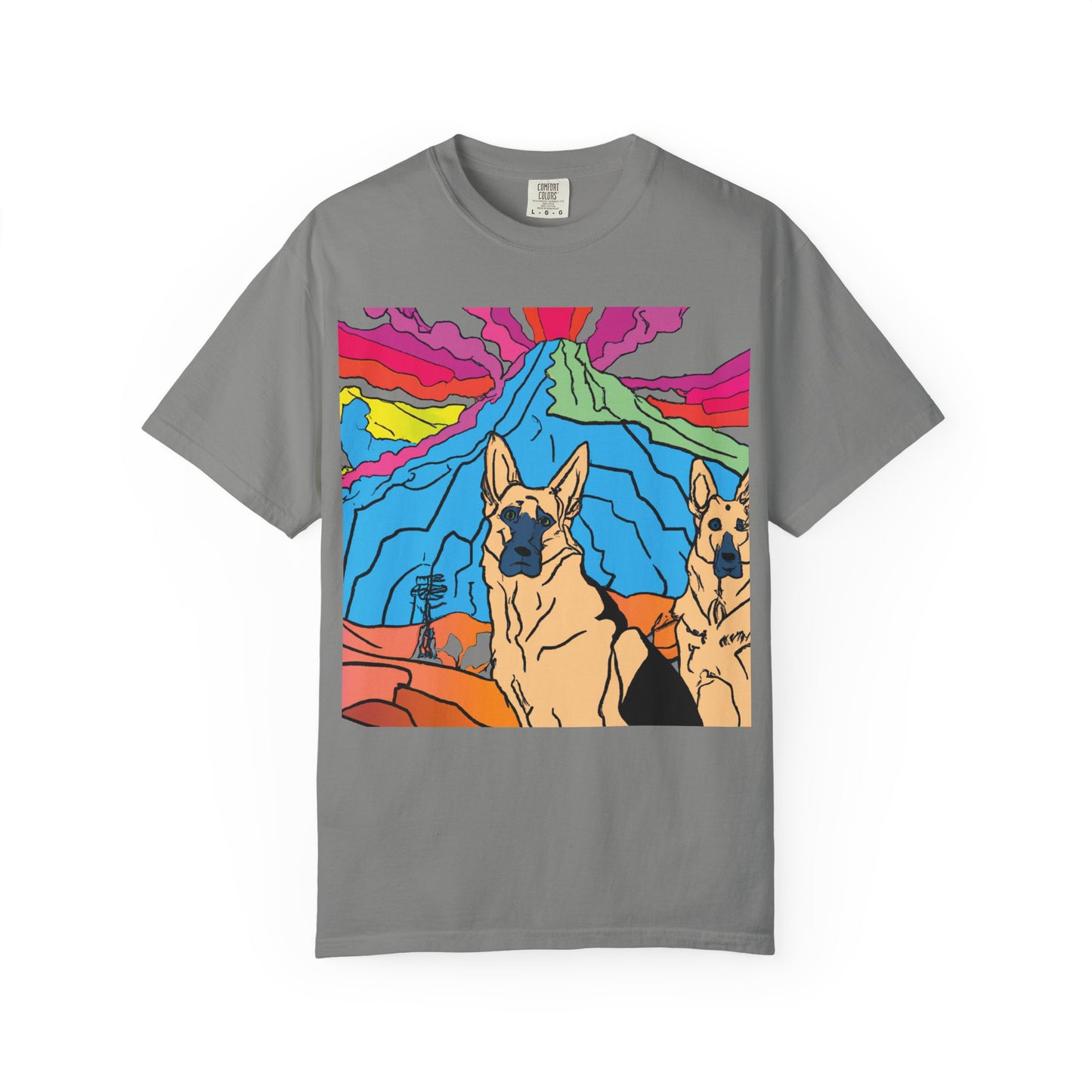 German Shepherds Retro Sunset T-Shirt — PLuROuT.com Graphic Tee