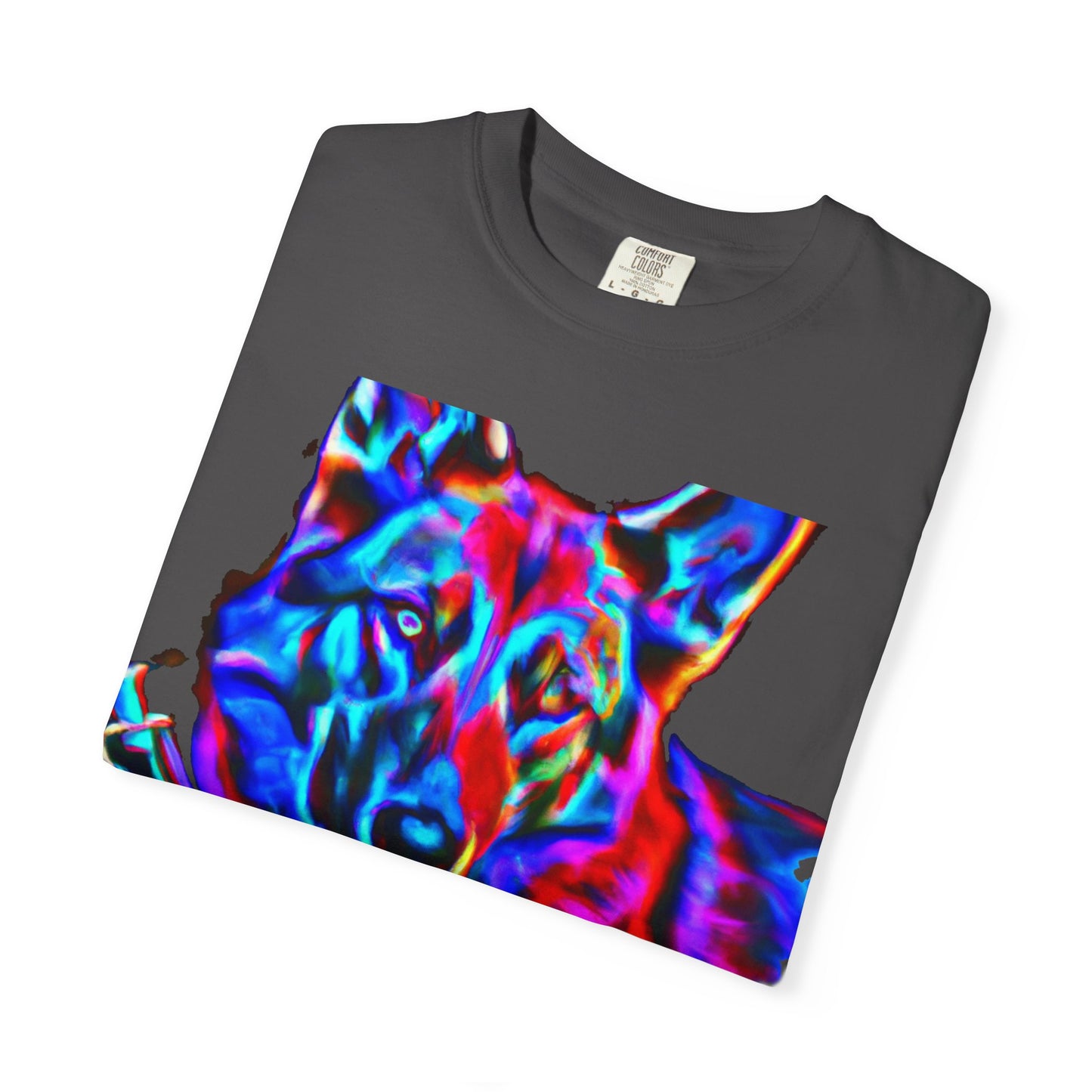 Psychedelic Dog Tee — Colorful German Shepherd Graphic T-Shirt