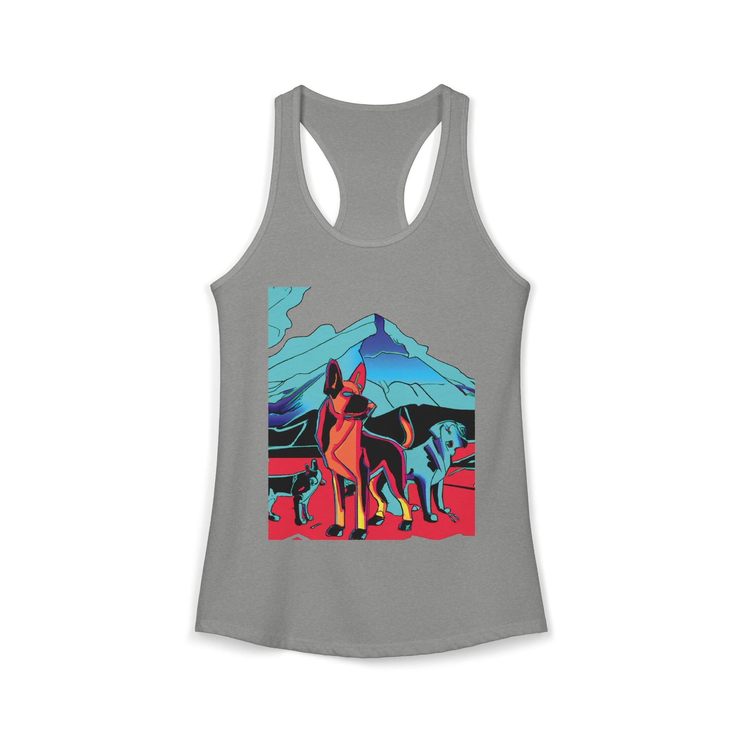 German Shepherd Volcano Pack Racerback Tank