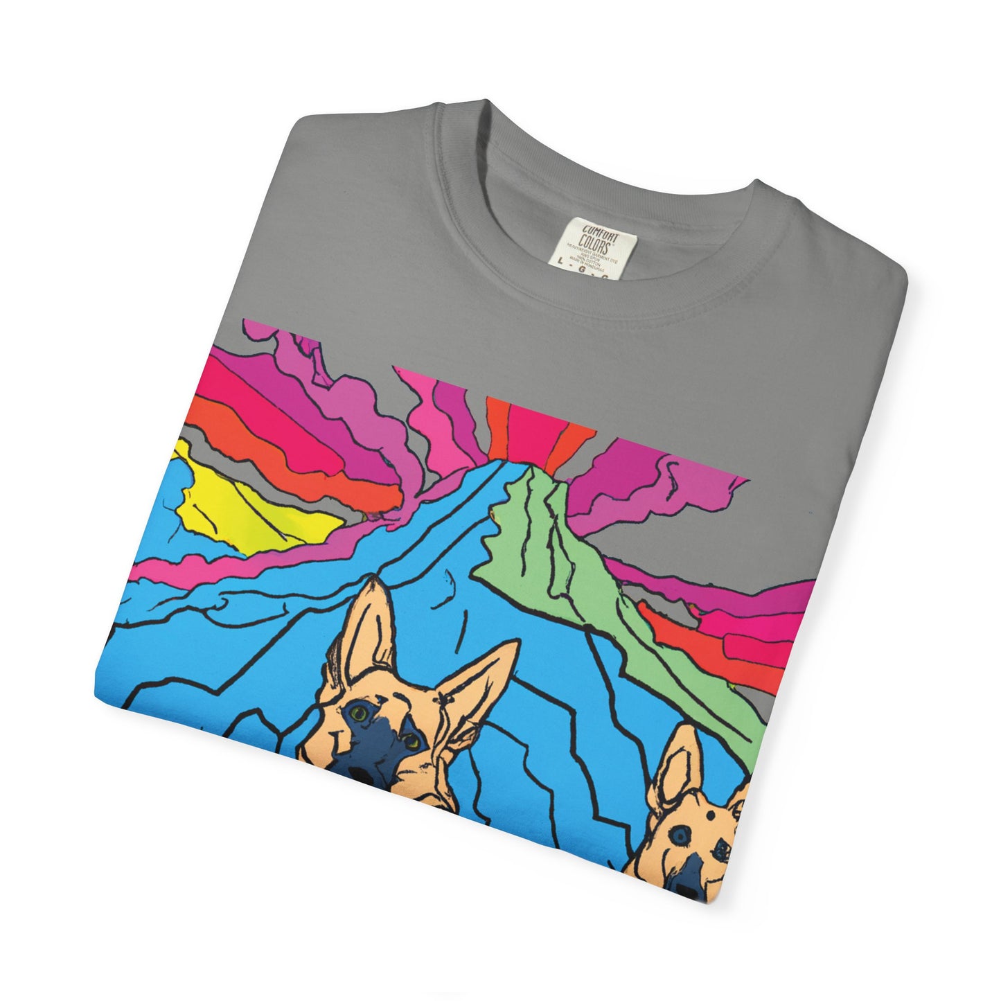 German Shepherds Retro Sunset T-Shirt — PLuROuT.com Graphic Tee