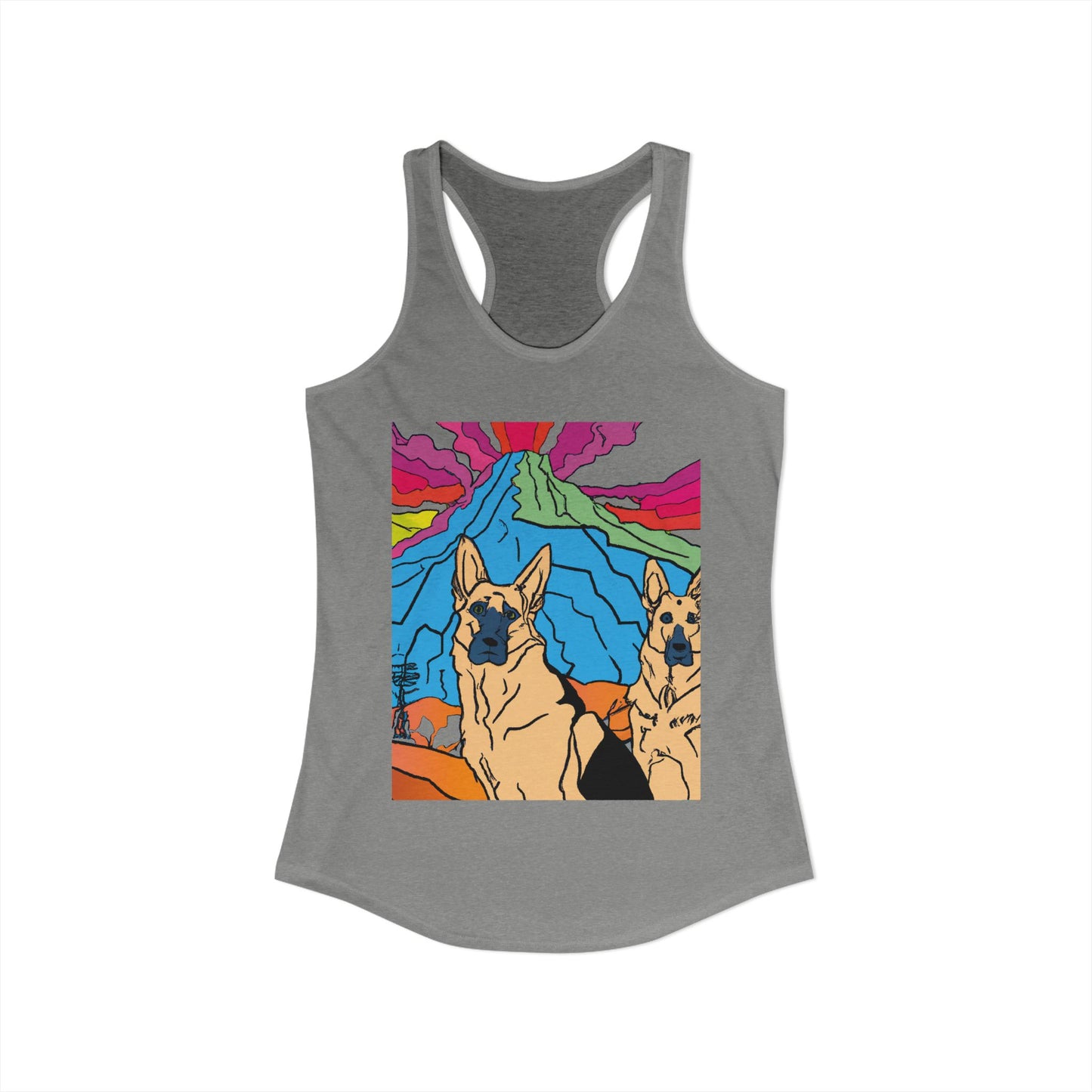 German Shepherd Volcano "Uh Oh" Racerback Tank