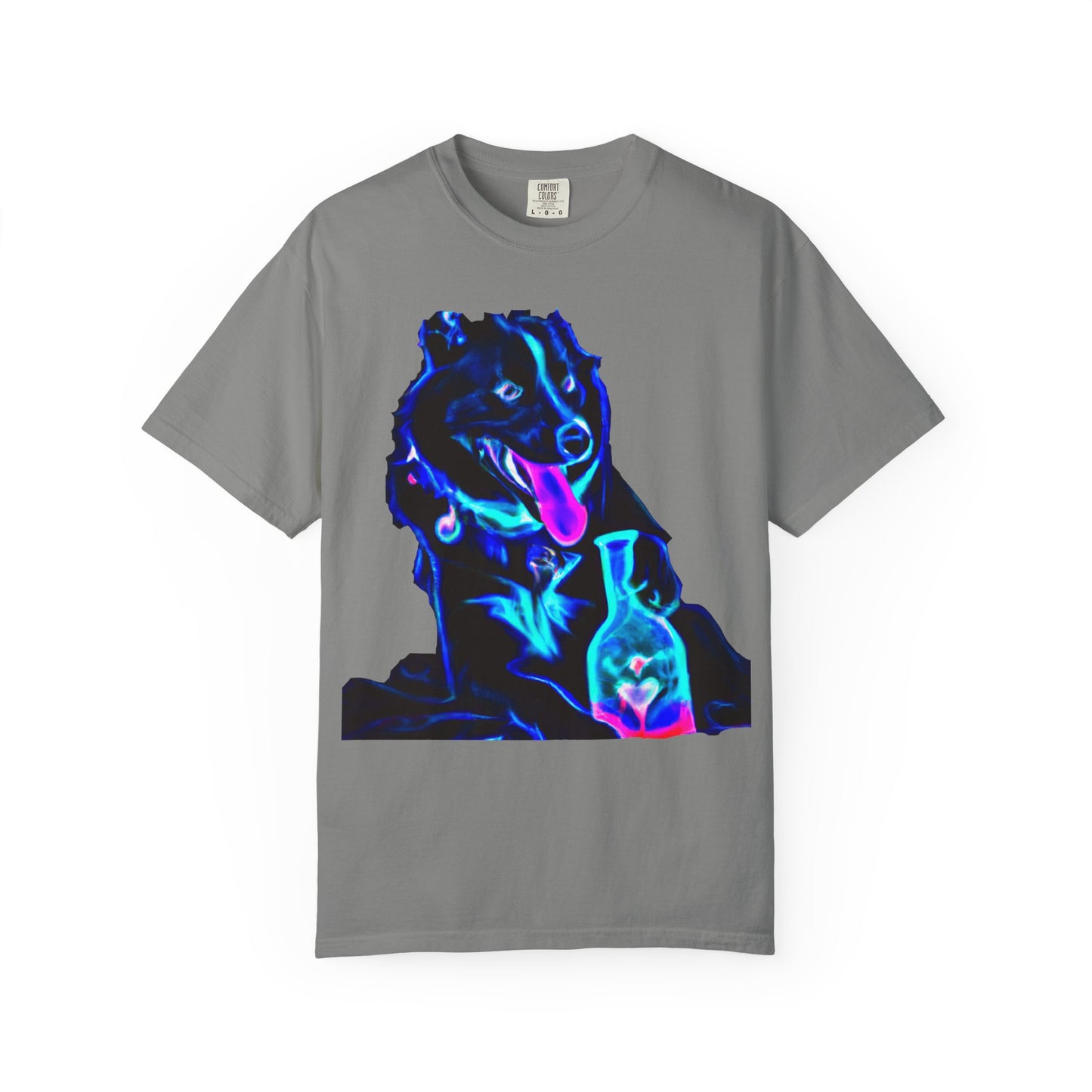 Neon Aura Dog T-Shirt — Vibrant Psychedelic Pup Graphic Tee