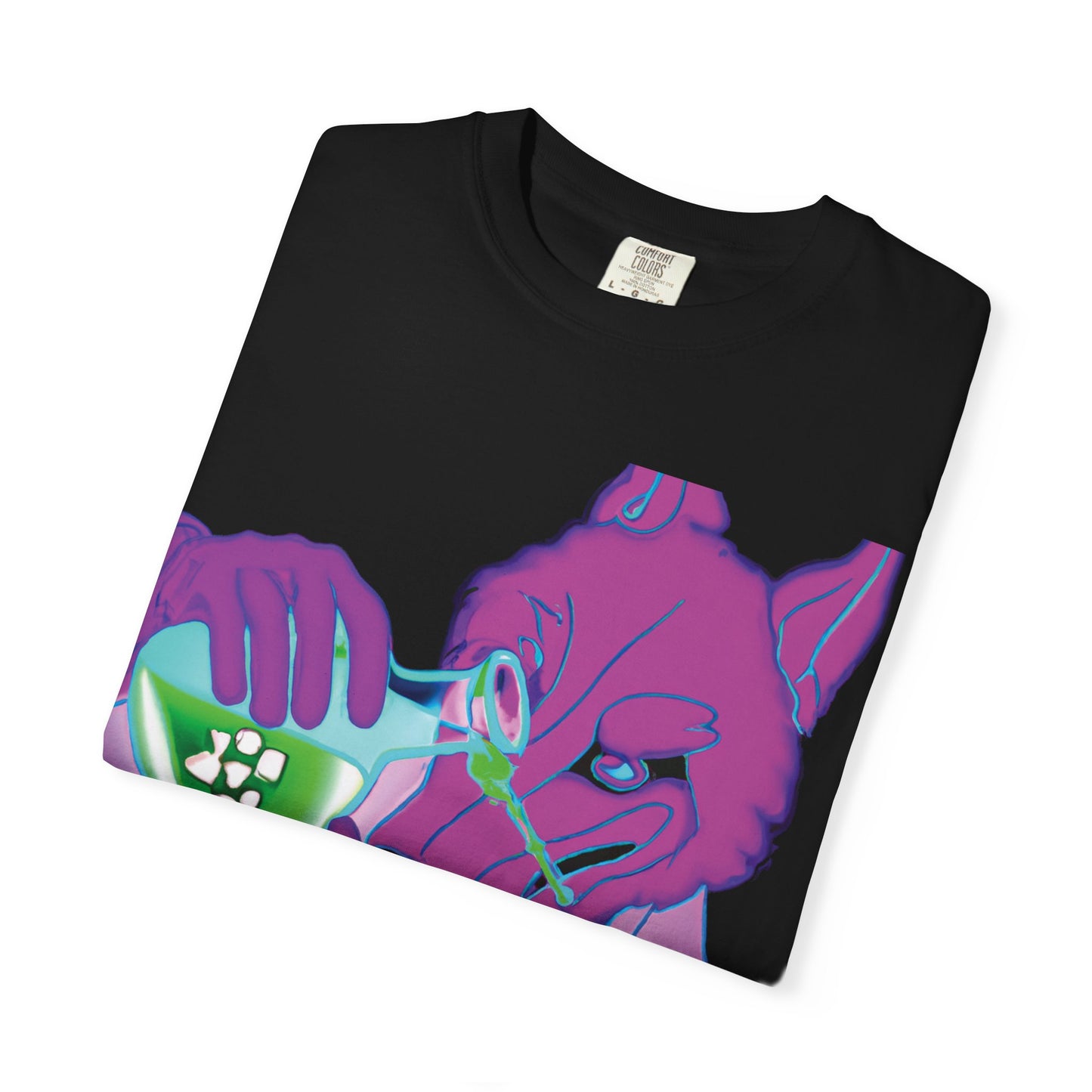 Chemist Fox Graphic T-Shirt — Retro Neon Scientist Design