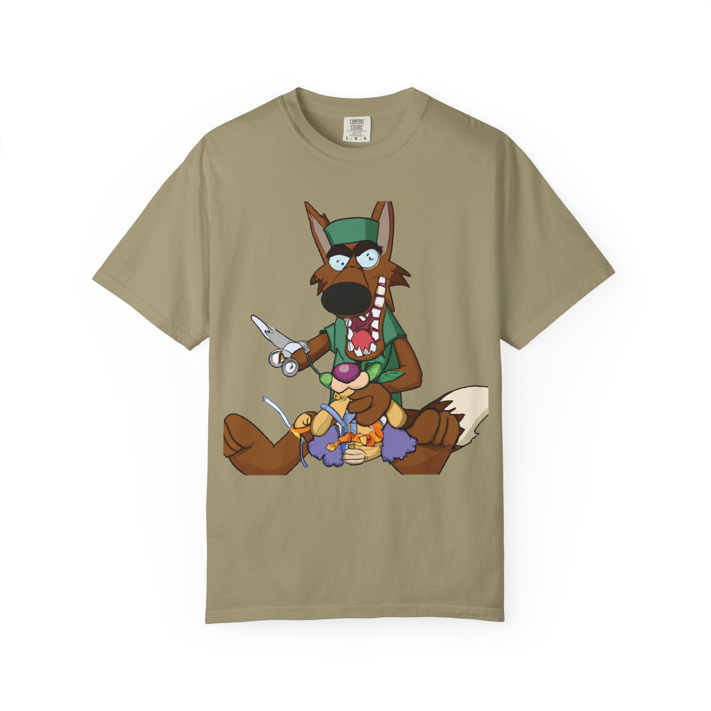 Cartoon Wolf Chef Illustration with 'PLUROUT.com' Backprint