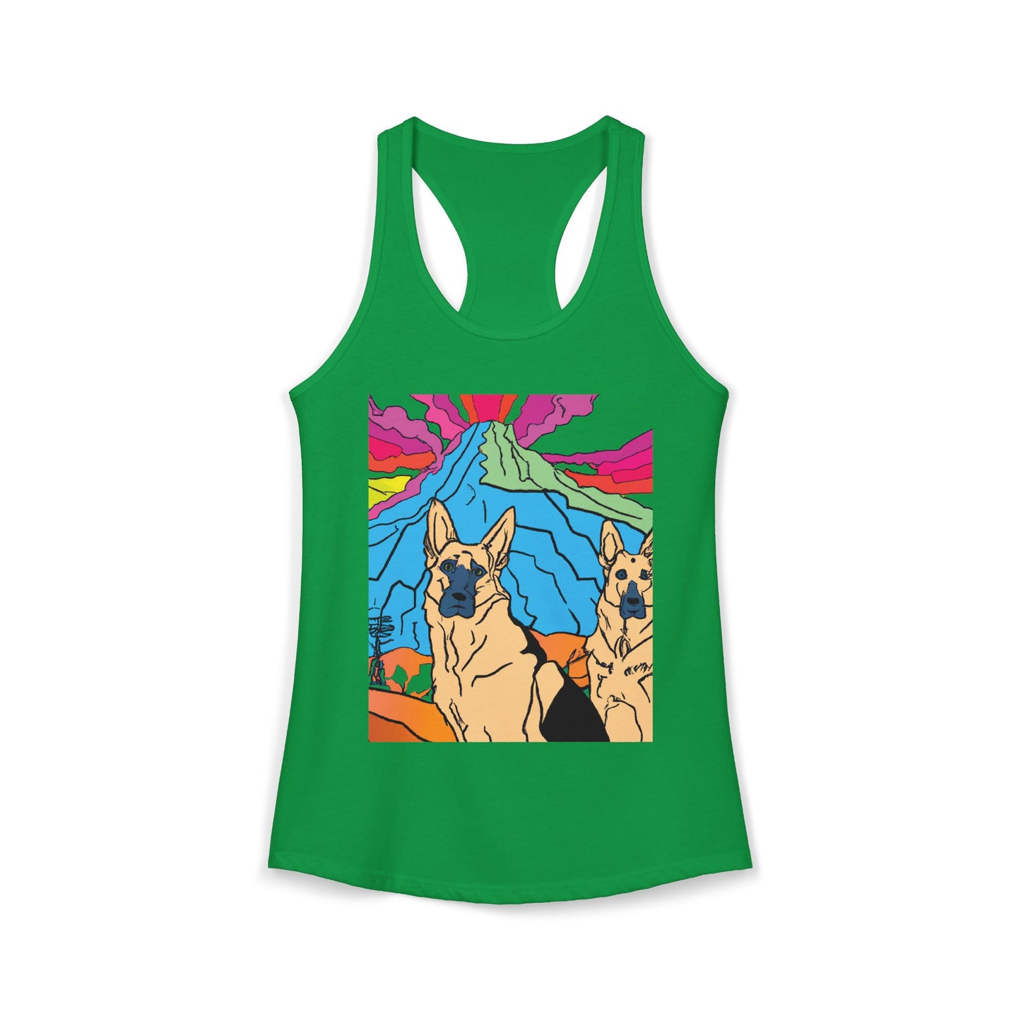 German Shepherd Volcano "Uh Oh" Racerback Tank