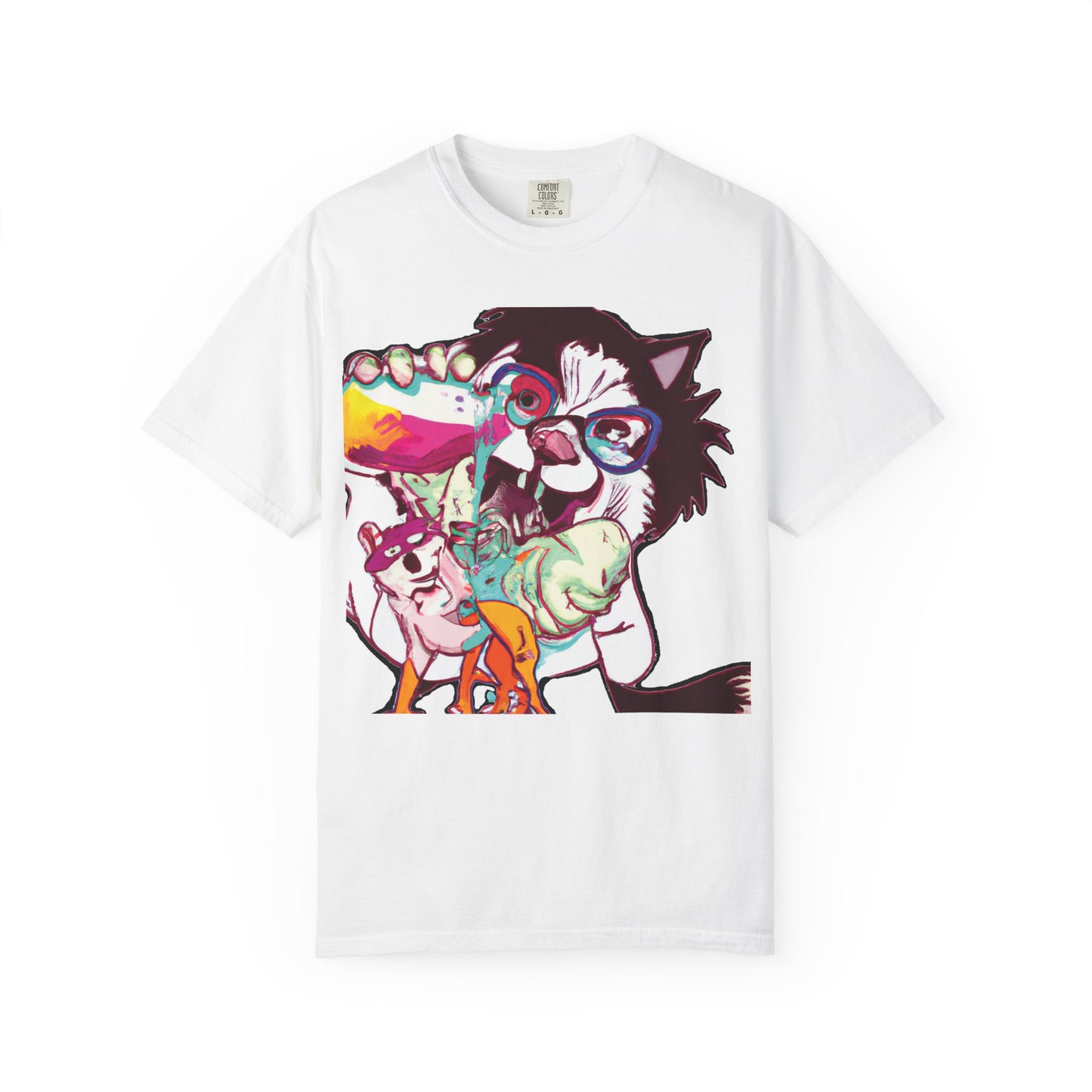 Colorful Punk Cat & Dog Illustration (PlurOut Back Print)