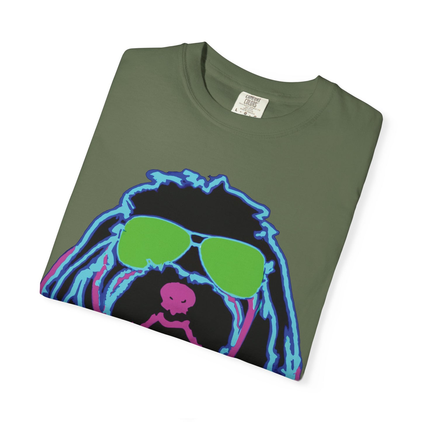 Retro Neon Dog T-Shirt — Cool Pup Sunglasses Graphic Tee
