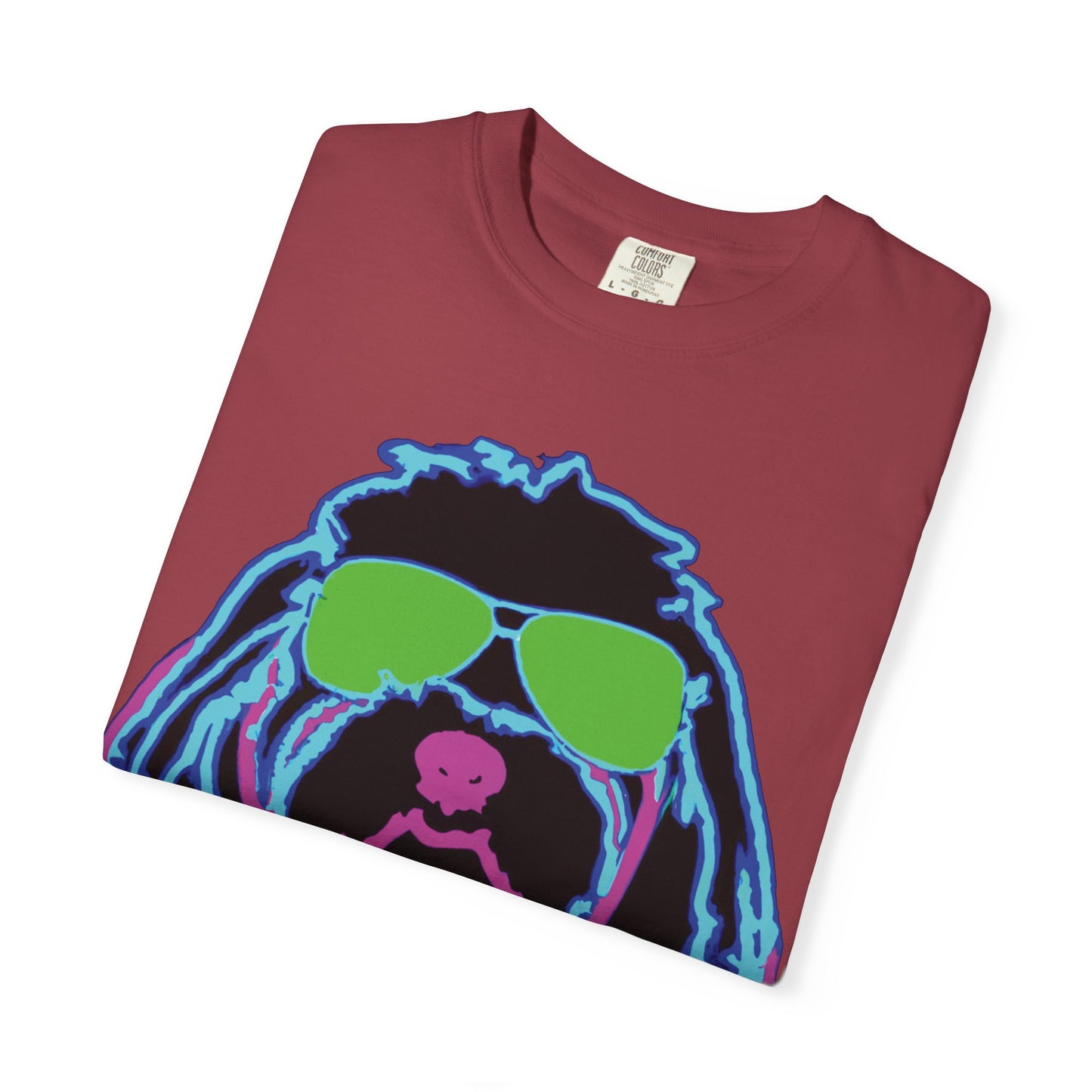 Retro Neon Dog T-Shirt — Cool Pup Sunglasses Graphic Tee