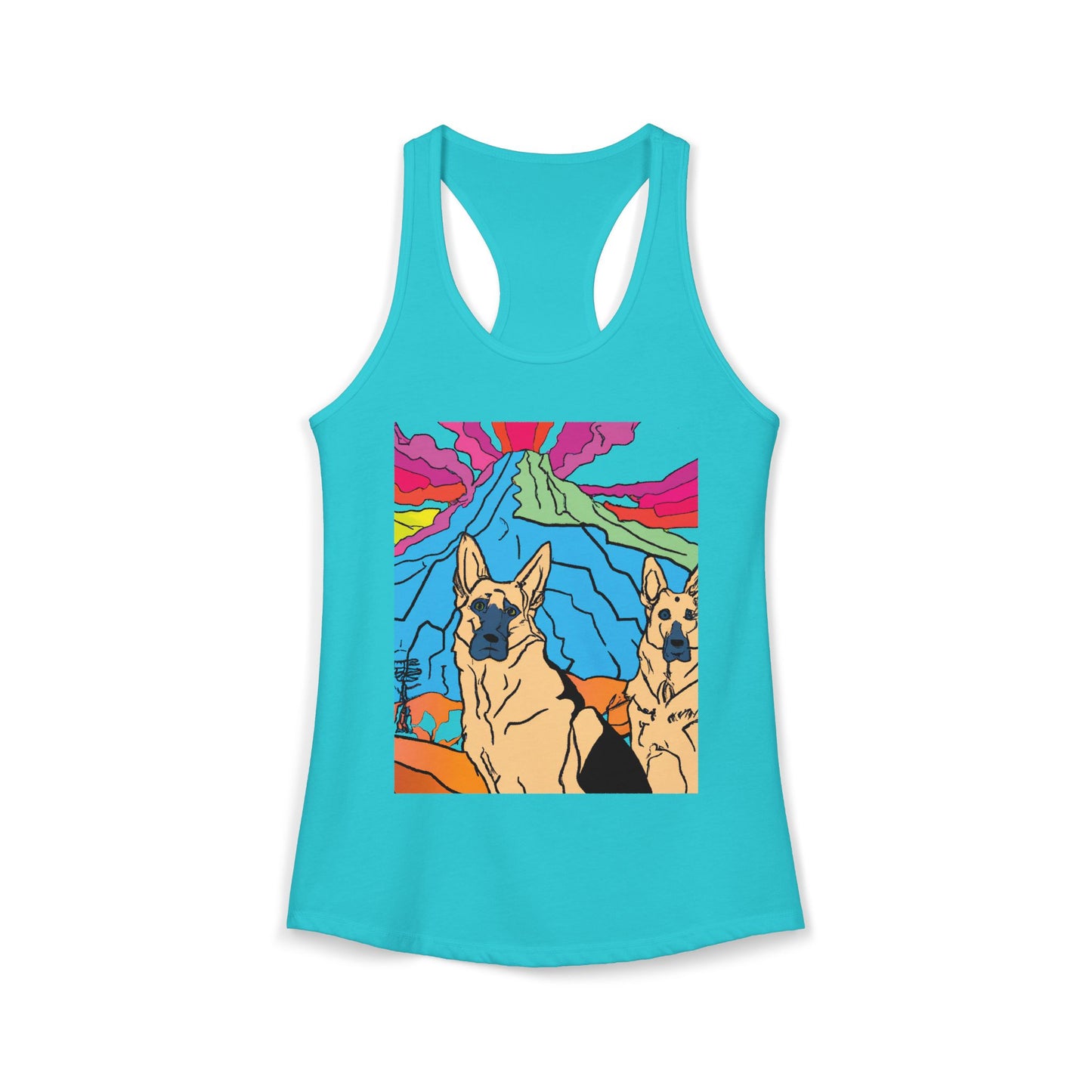German Shepherd Volcano "Uh Oh" Racerback Tank