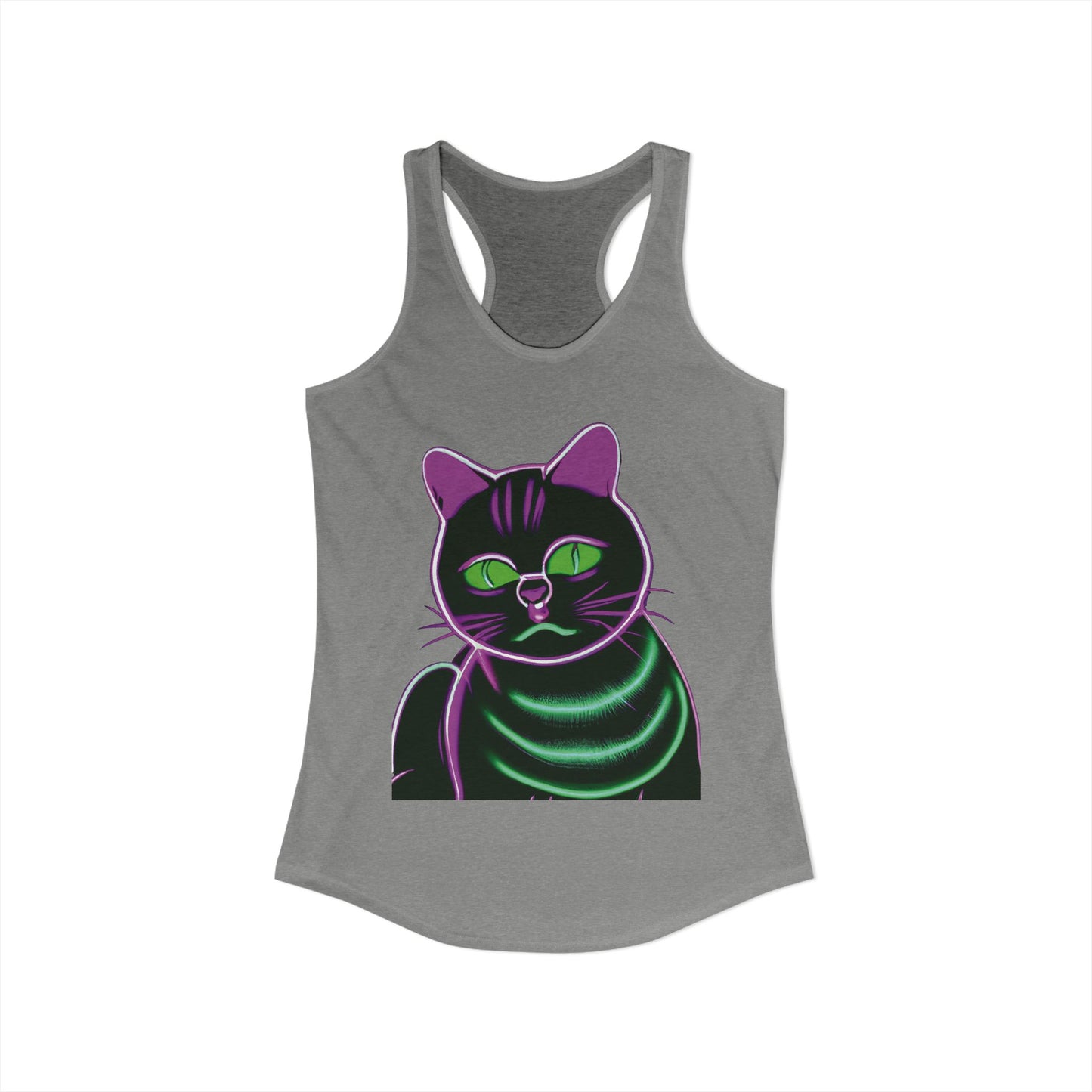 Fat Neon Kitty Racerback Tank