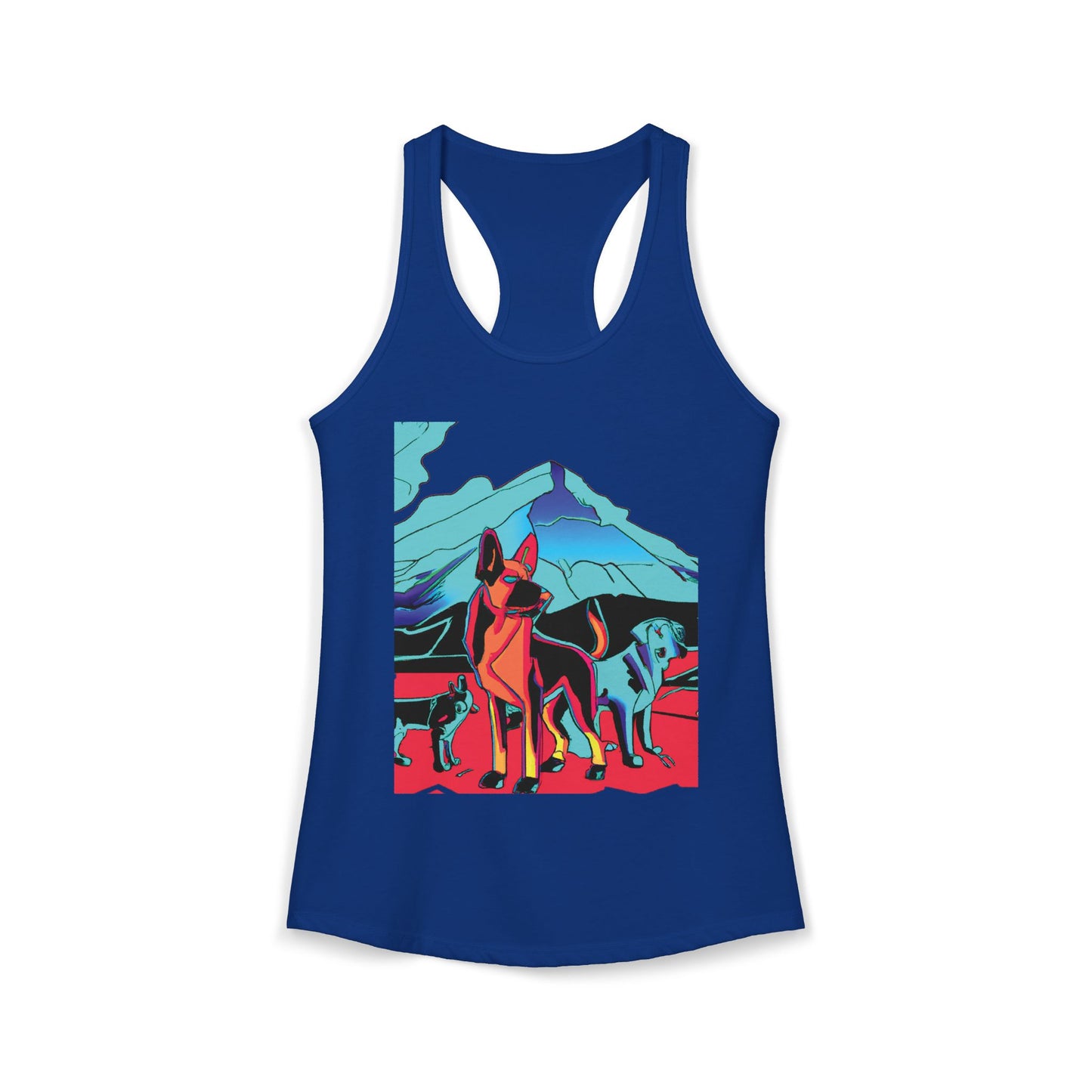 German Shepherd Volcano Pack Racerback Tank