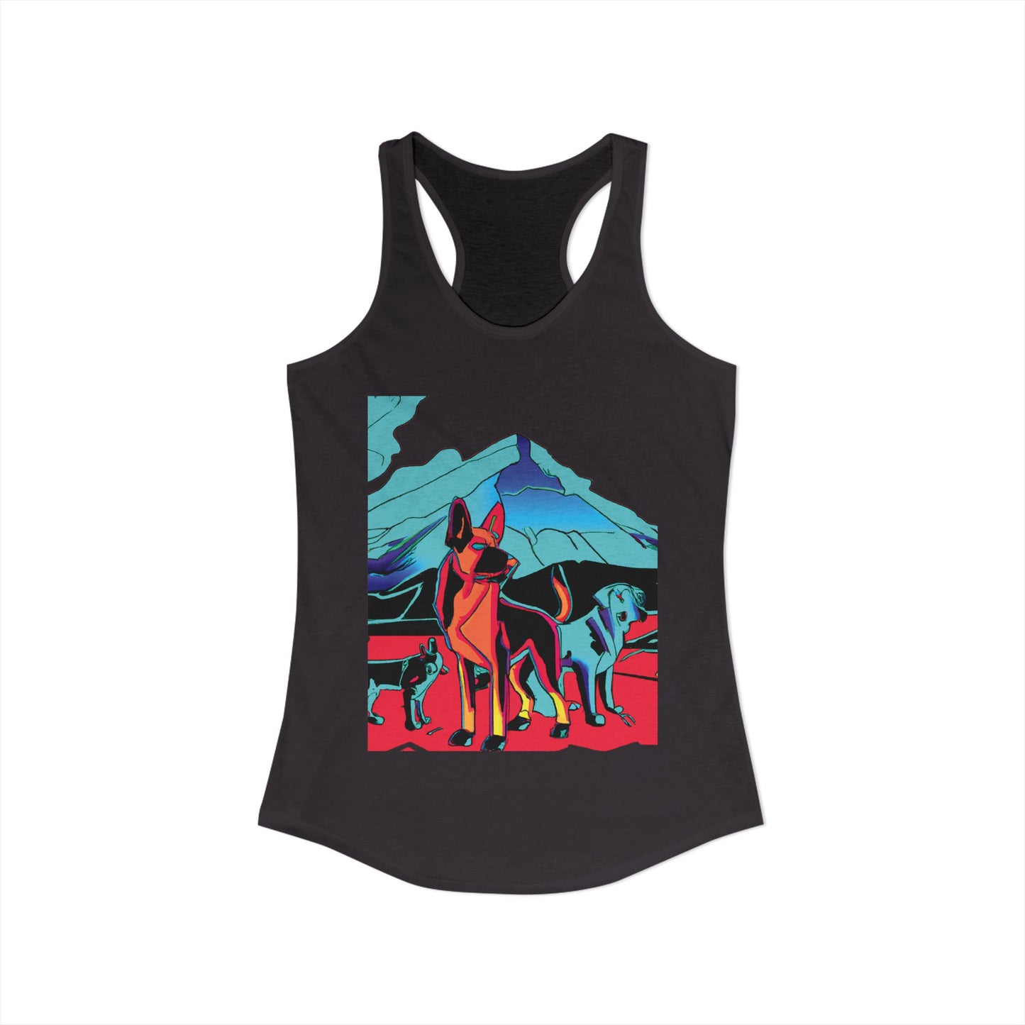 German Shepherd Volcano Pack Racerback Tank