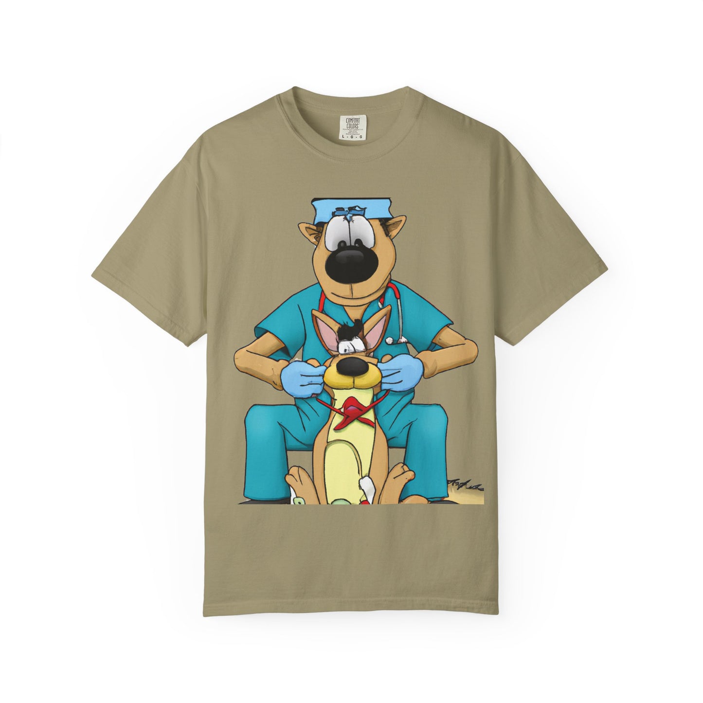 Dog Vet Cartoon T-Shirt — Cute Veterinary Surgeon Graphic Tee