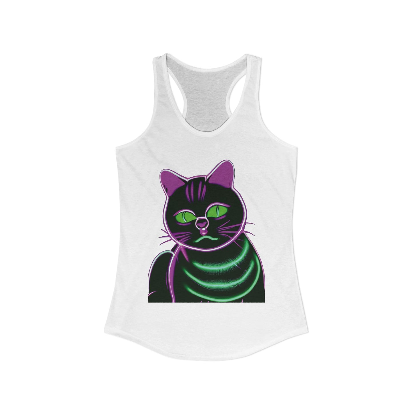 Fat Neon Kitty Racerback Tank