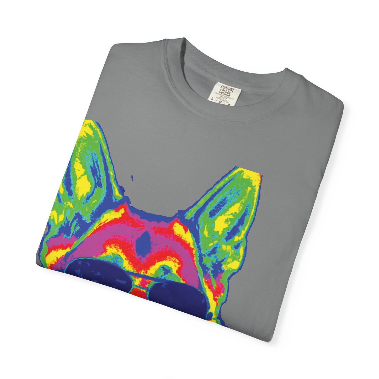 Cool Neon German Shepherd T-Shirt — Sunglasses Dog Graphic Tee