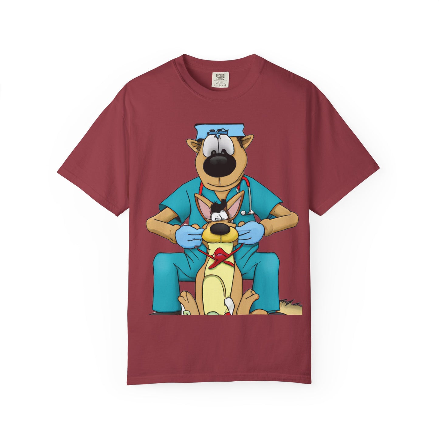Dog Vet Cartoon T-Shirt — Cute Veterinary Surgeon Graphic Tee