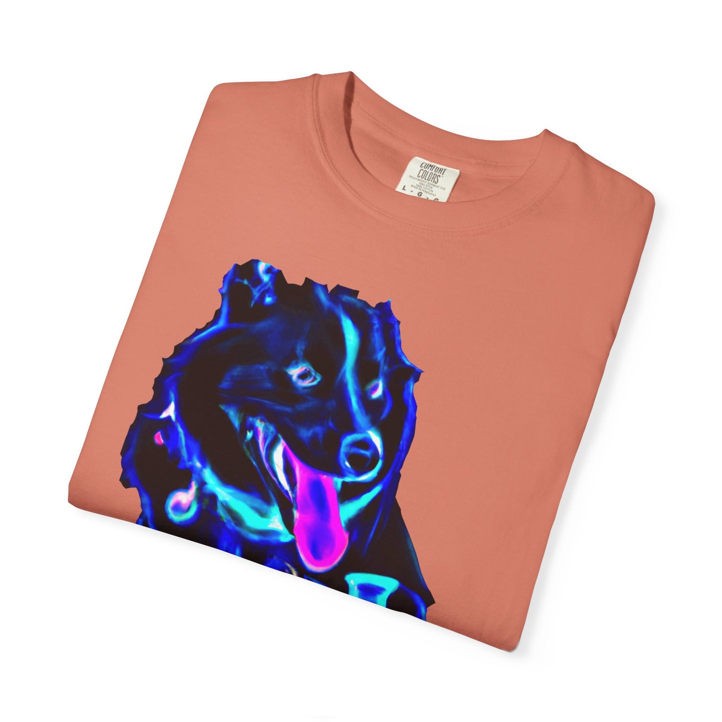 Neon Aura Dog T-Shirt — Vibrant Psychedelic Pup Graphic Tee