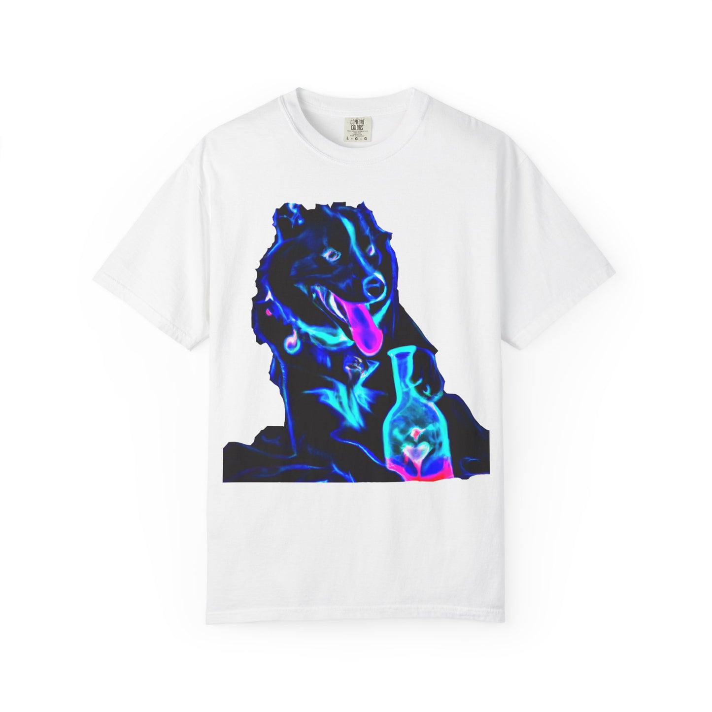 Neon Aura Dog T-Shirt — Vibrant Psychedelic Pup Graphic Tee