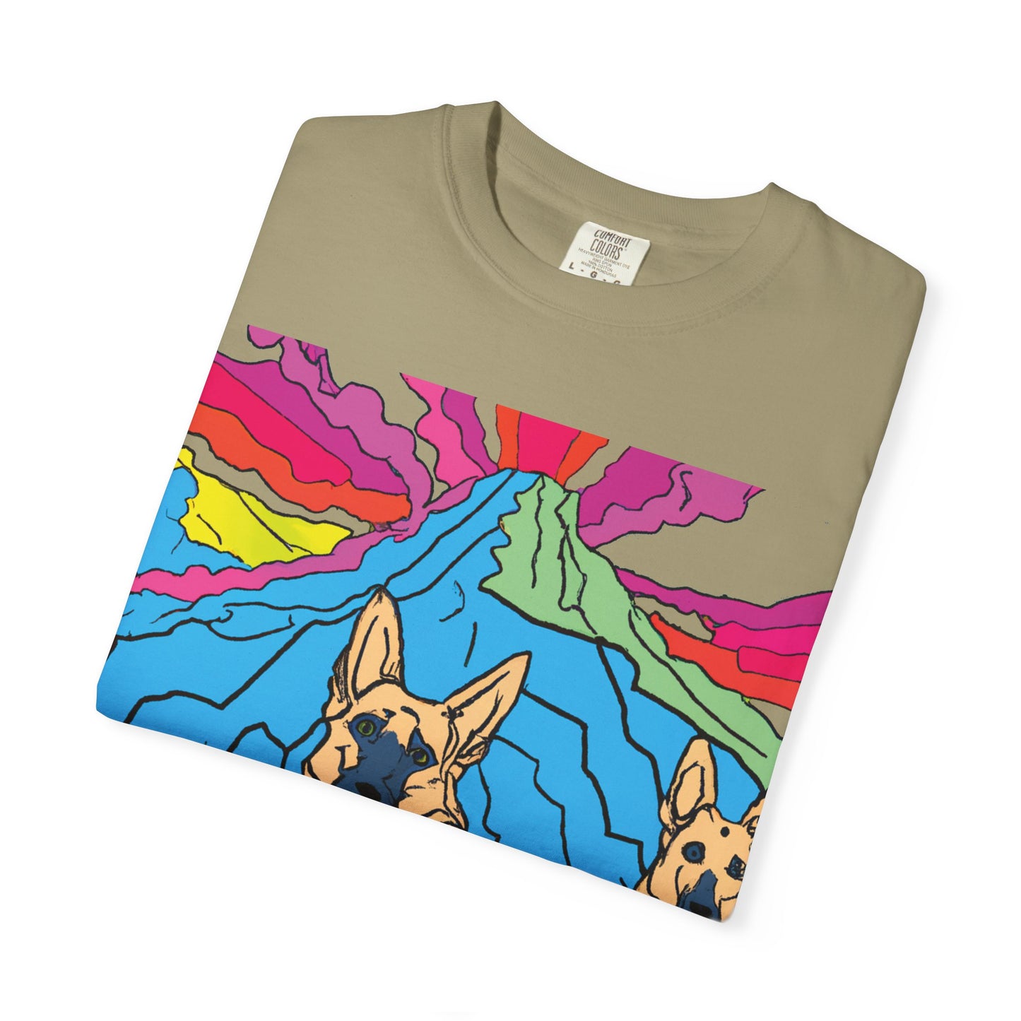 German Shepherds Retro Sunset T-Shirt — PLuROuT.com Graphic Tee
