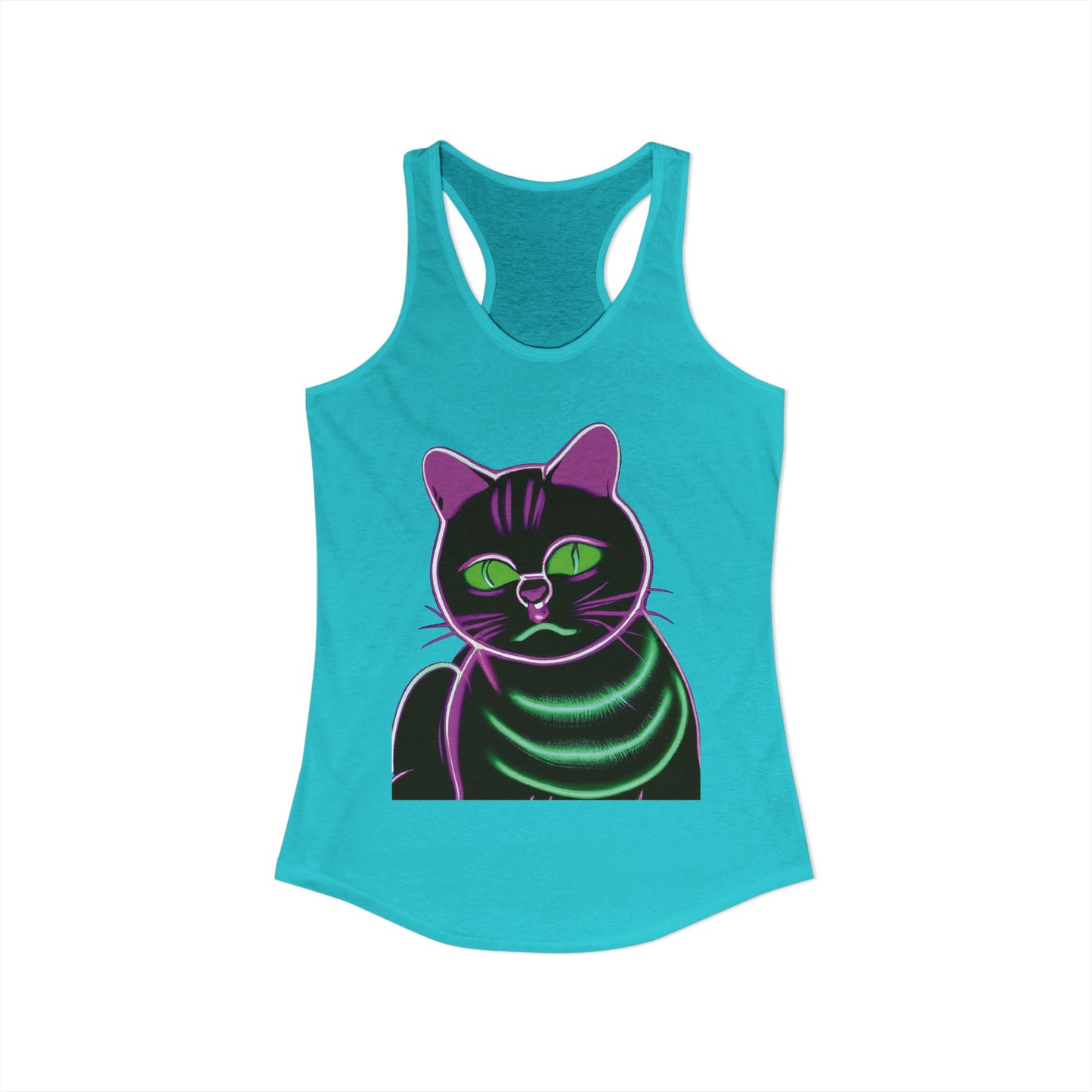 Fat Neon Kitty Racerback Tank