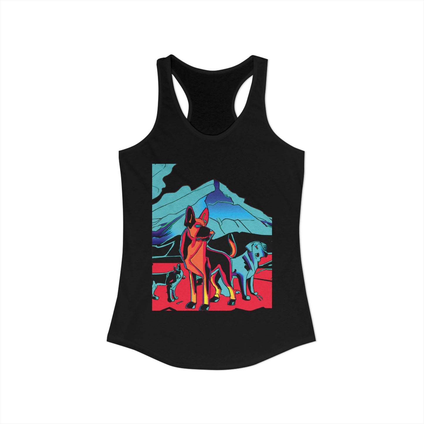 German Shepherd Volcano Pack Racerback Tank