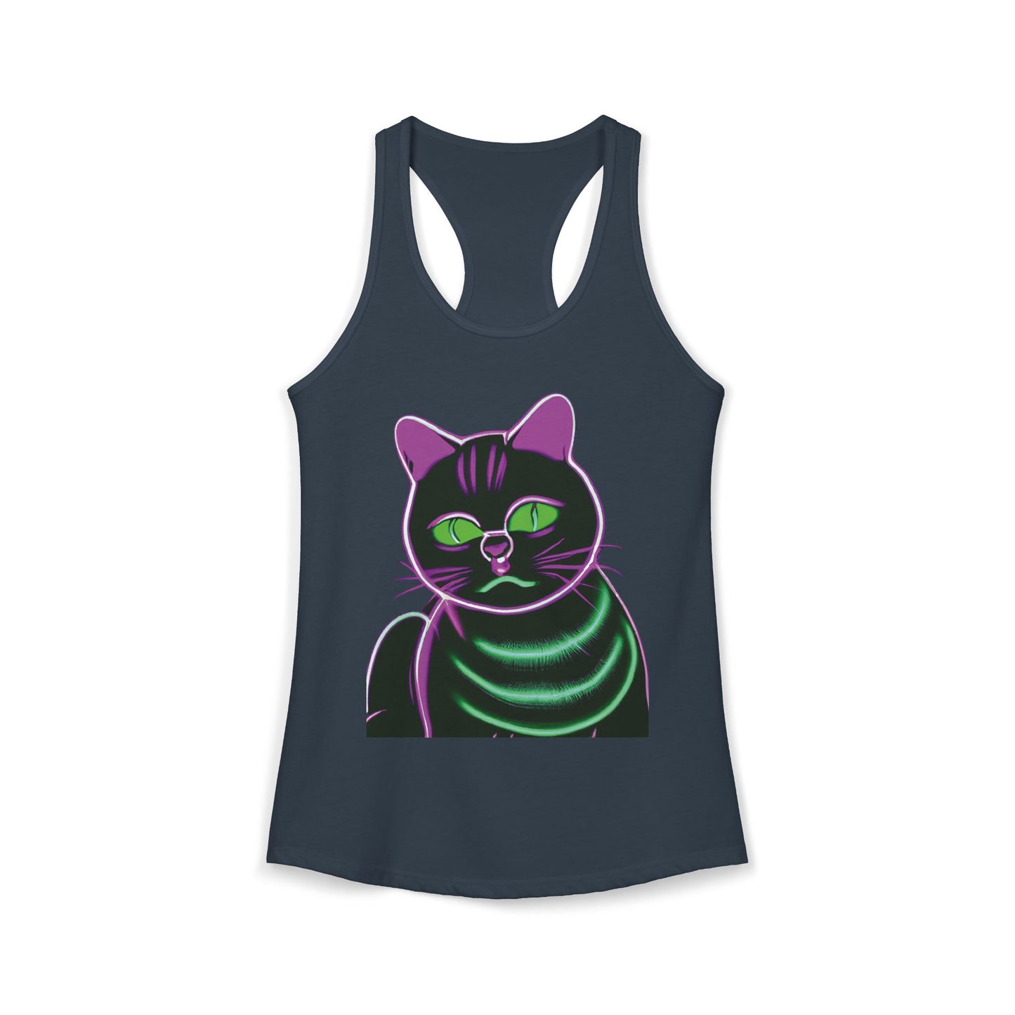 Fat Neon Kitty Racerback Tank