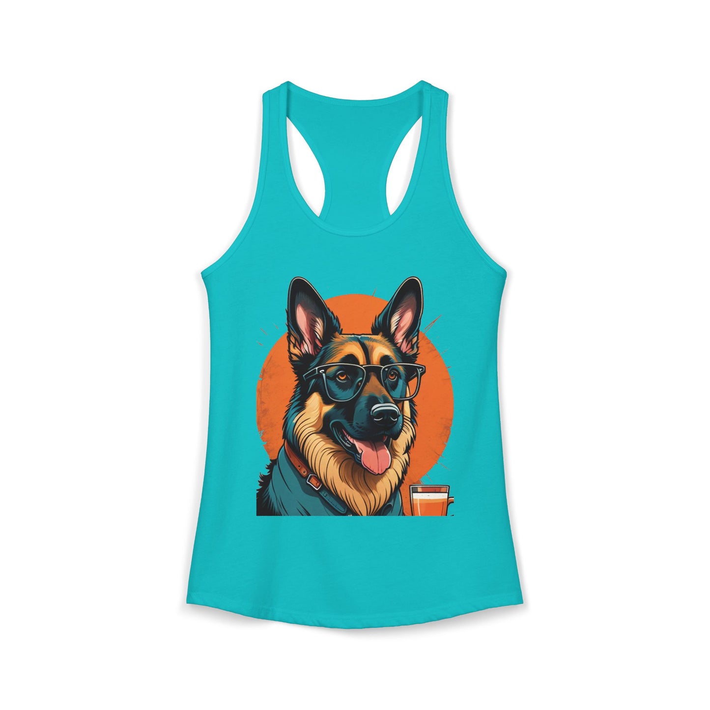 German Shepherd Coffee Love Racerback Tank