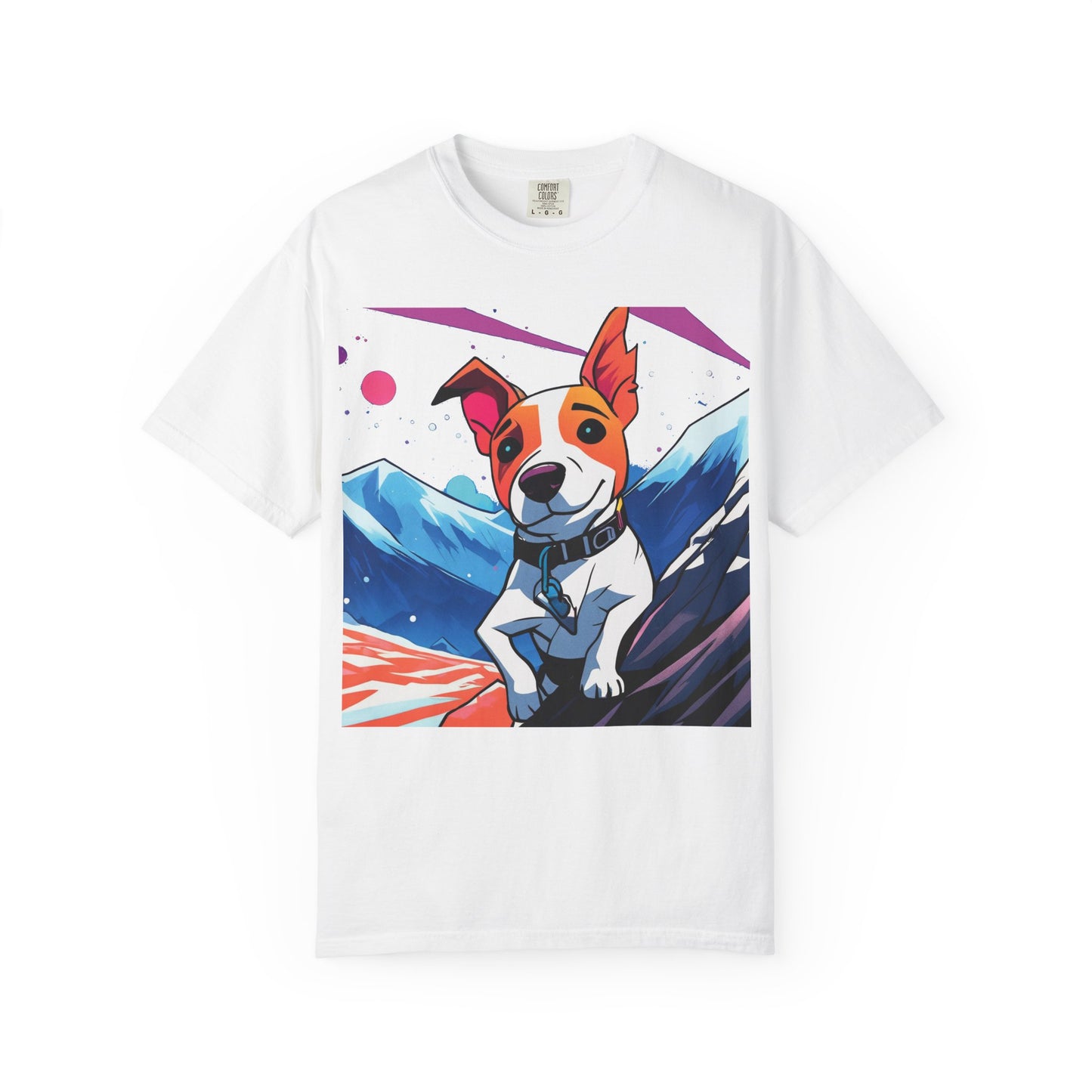 Jack Russell Adventure Tee — Colorful Mountain Dog Graphic T-Shirt
