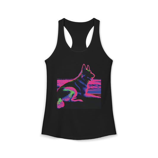 German Shepherd Beach Tank — Women's Racerback "80" Design