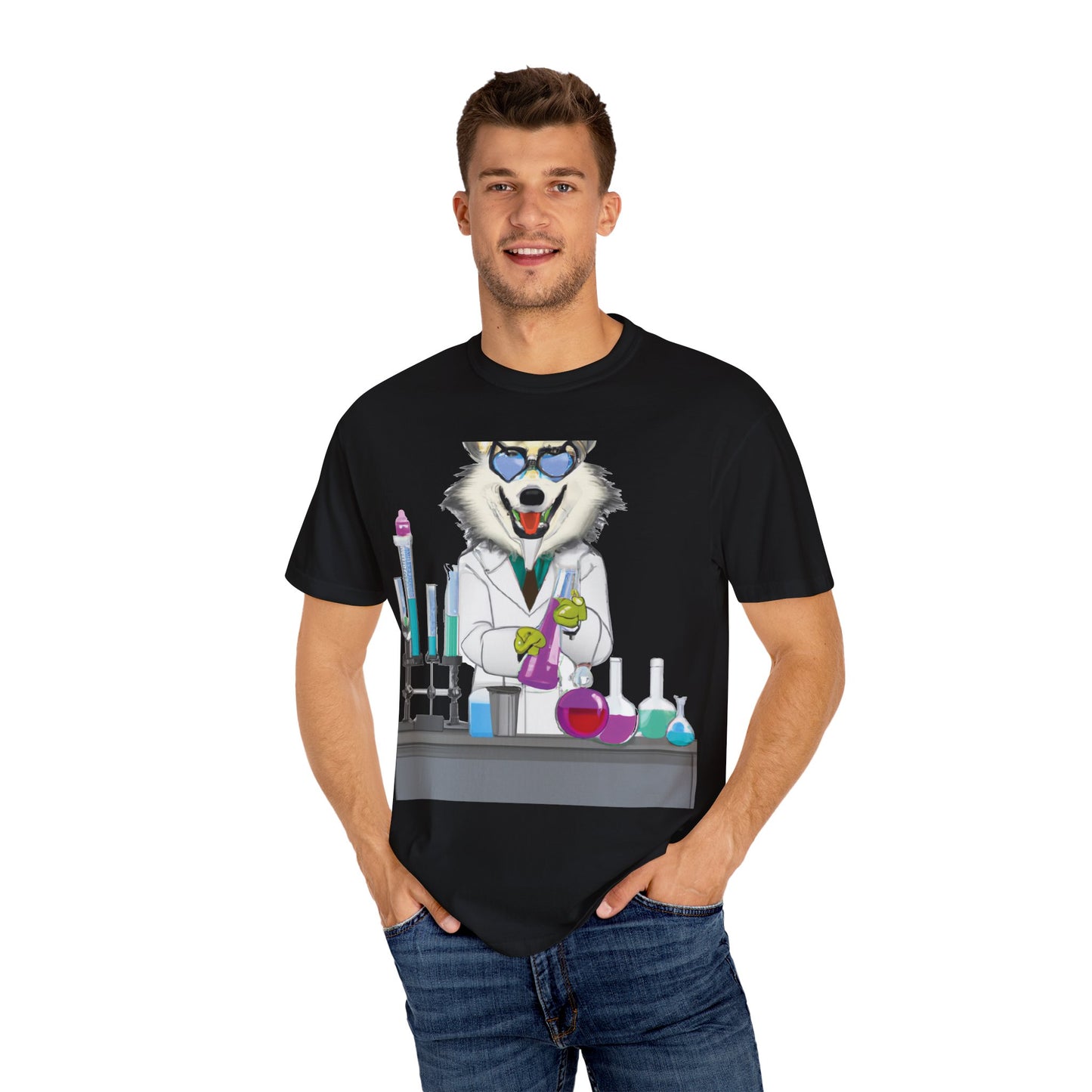 Chemist Wolf T-Shirt — Funny Lab Scientist Graphic Tee