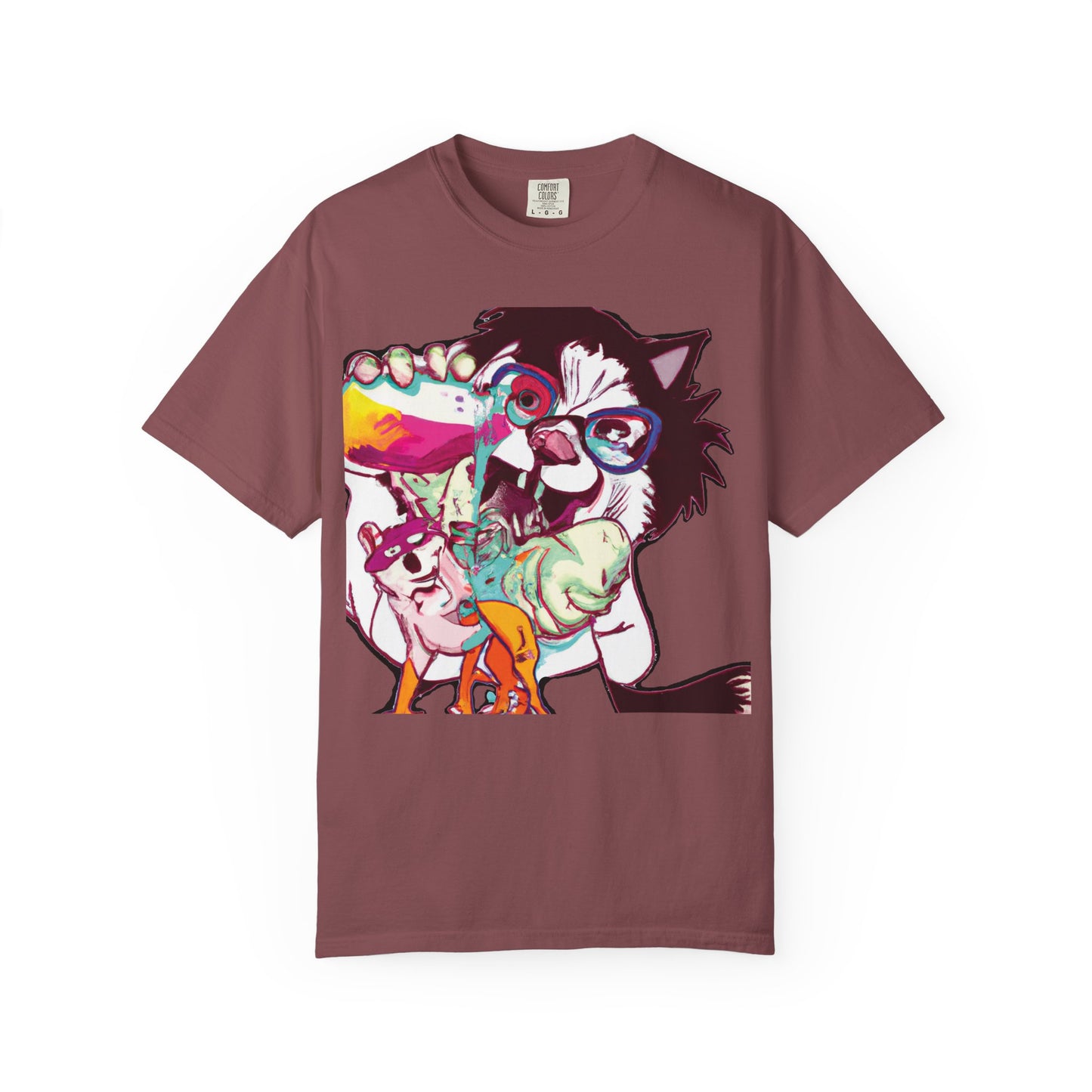 Colorful Punk Cat & Dog Illustration (PlurOut Back Print)