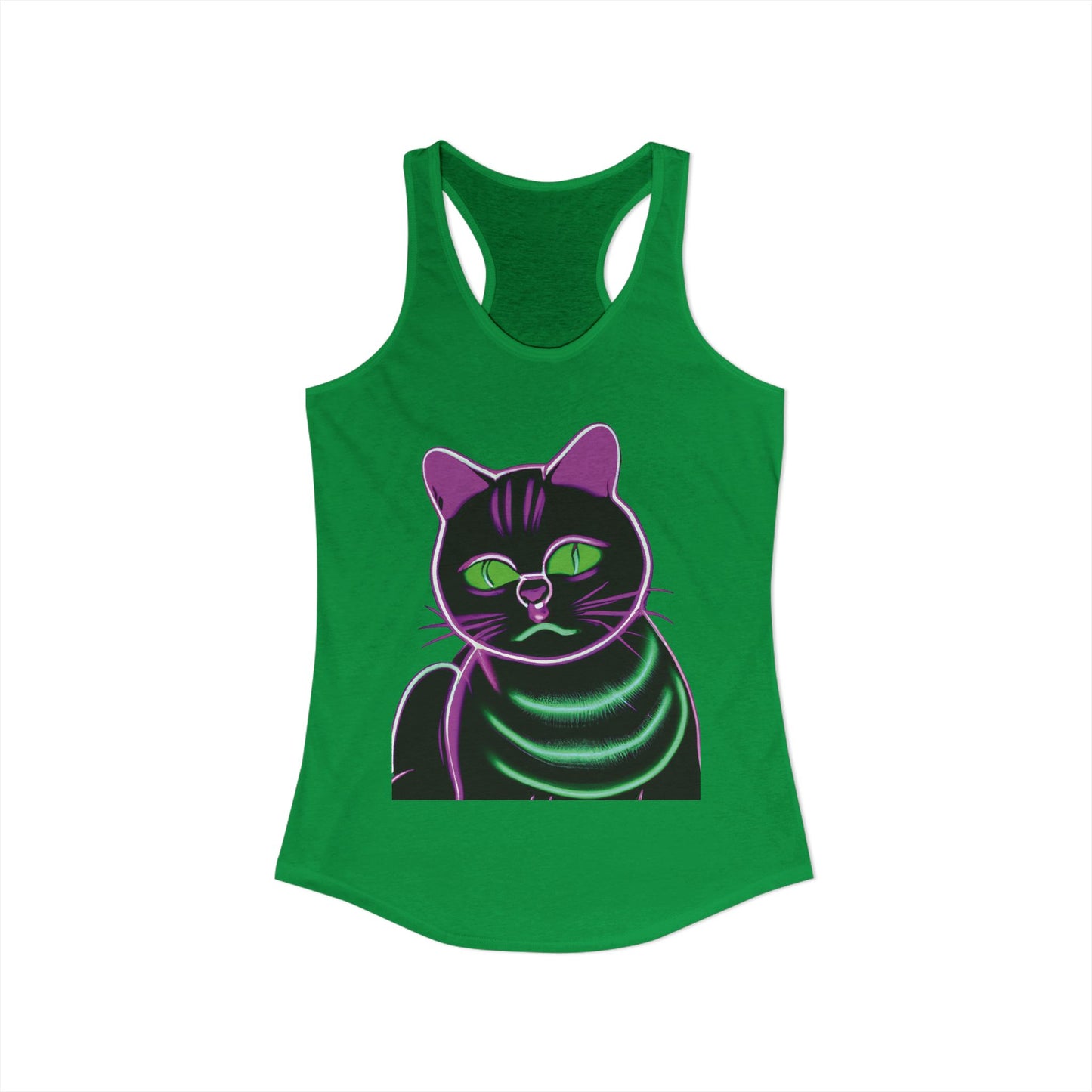 Fat Neon Kitty Racerback Tank