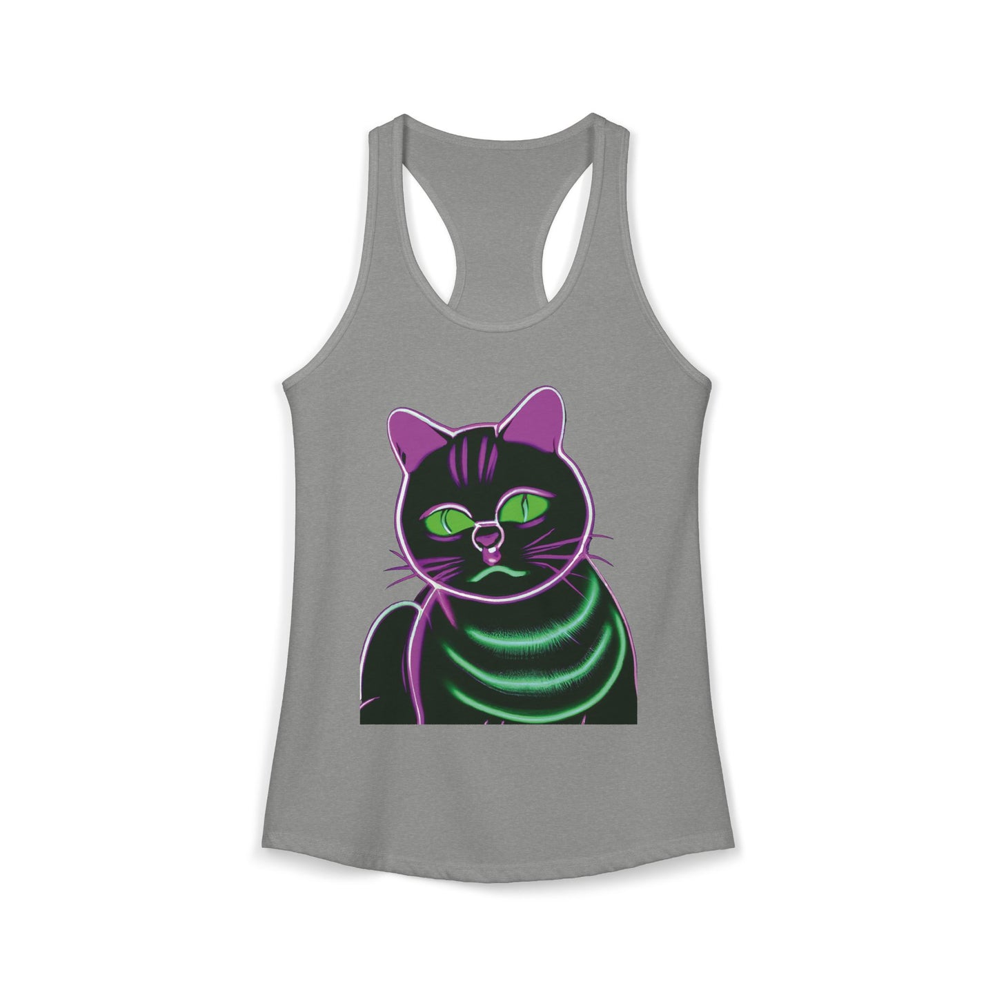 Fat Neon Kitty Racerback Tank