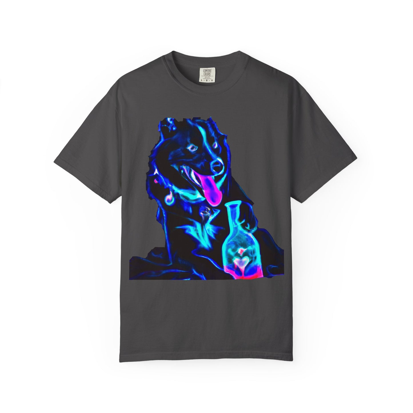 Neon Aura Dog T-Shirt — Vibrant Psychedelic Pup Graphic Tee