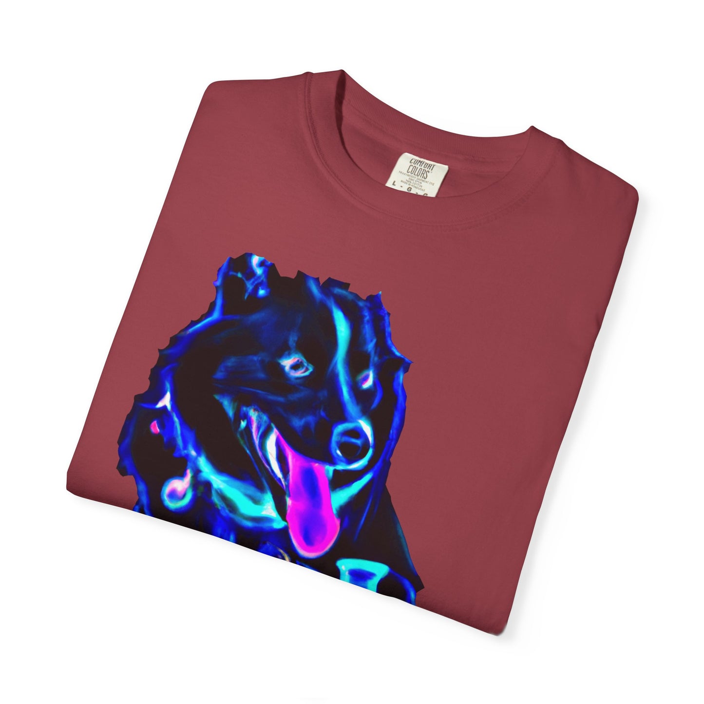 Neon Aura Dog T-Shirt — Vibrant Psychedelic Pup Graphic Tee