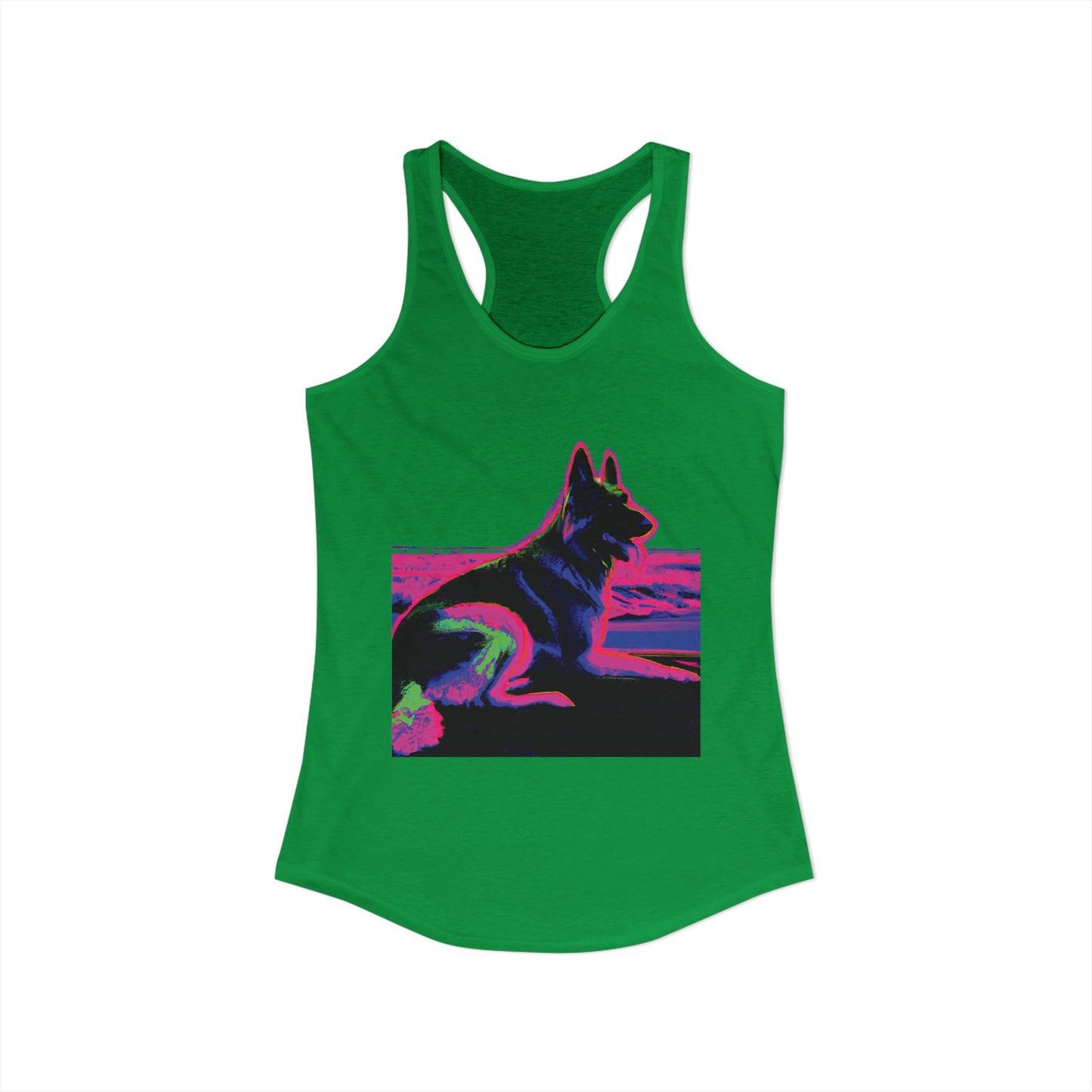 German Shepherd Beach Tank — Women's Racerback "80" Design