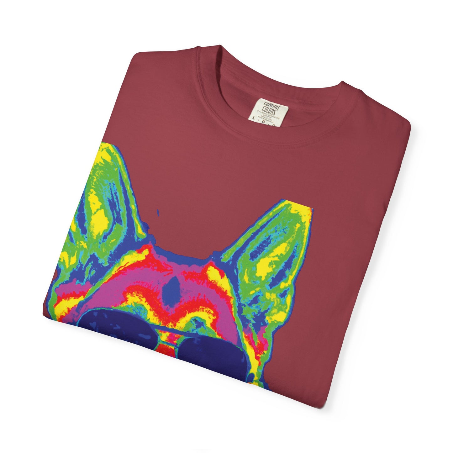 Cool Neon German Shepherd T-Shirt — Sunglasses Dog Graphic Tee