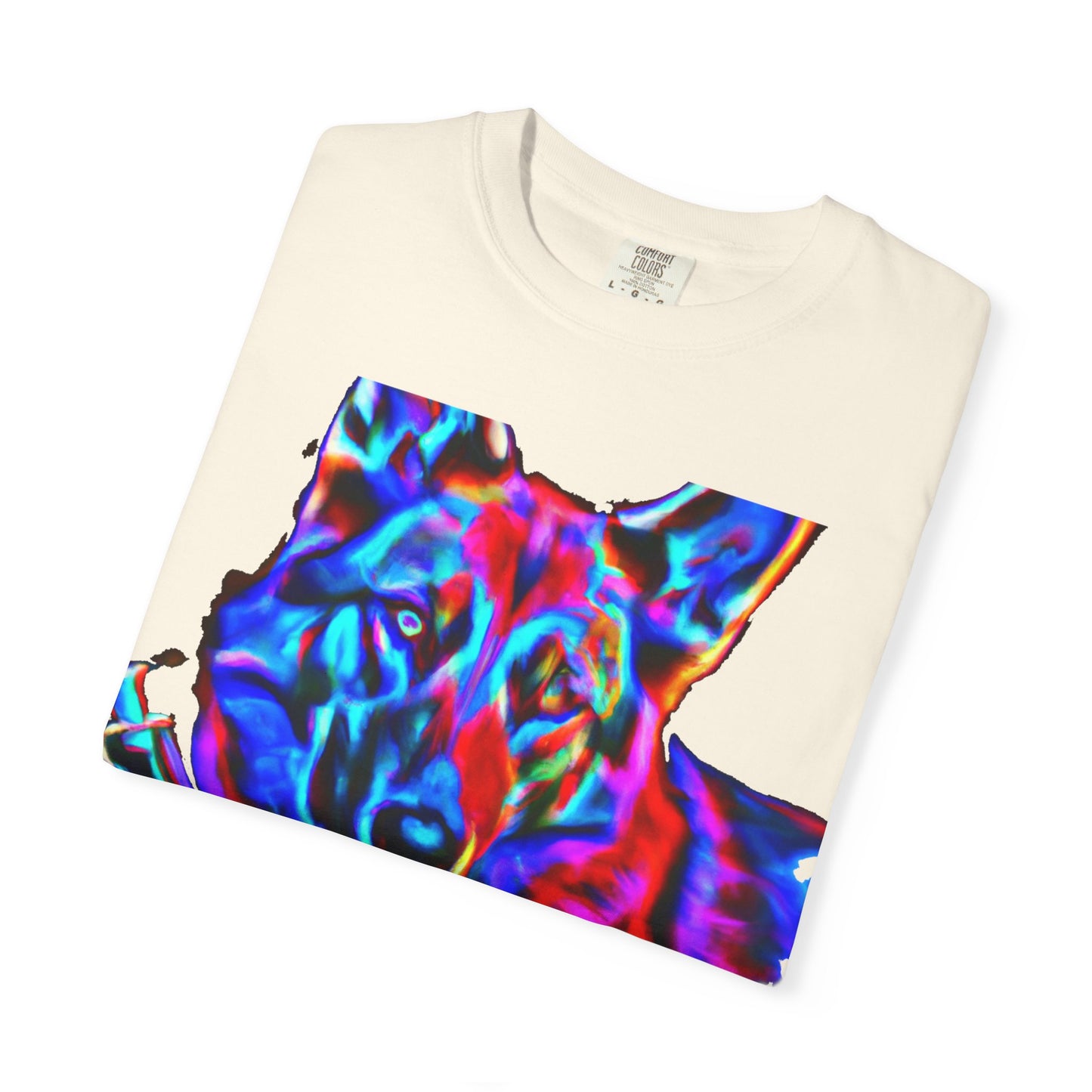 Psychedelic Dog Tee — Colorful German Shepherd Graphic T-Shirt