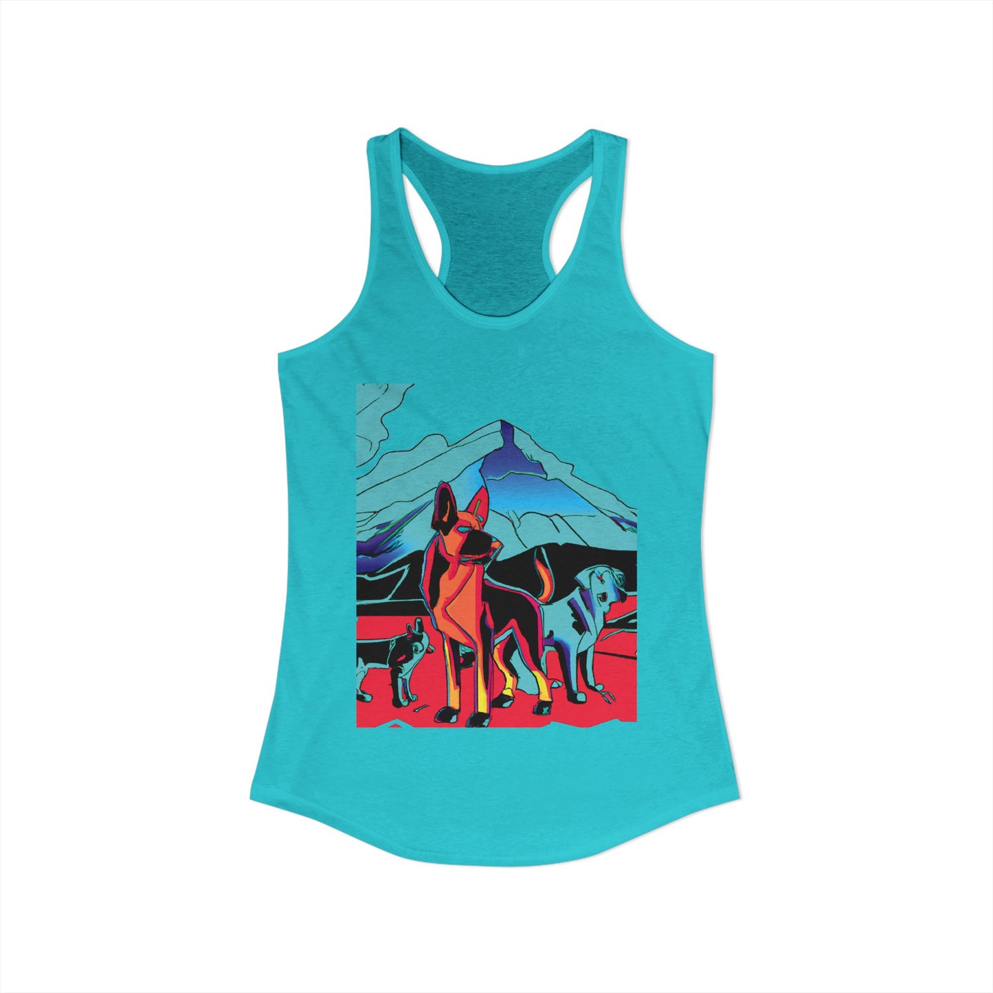 German Shepherd Volcano Pack Racerback Tank