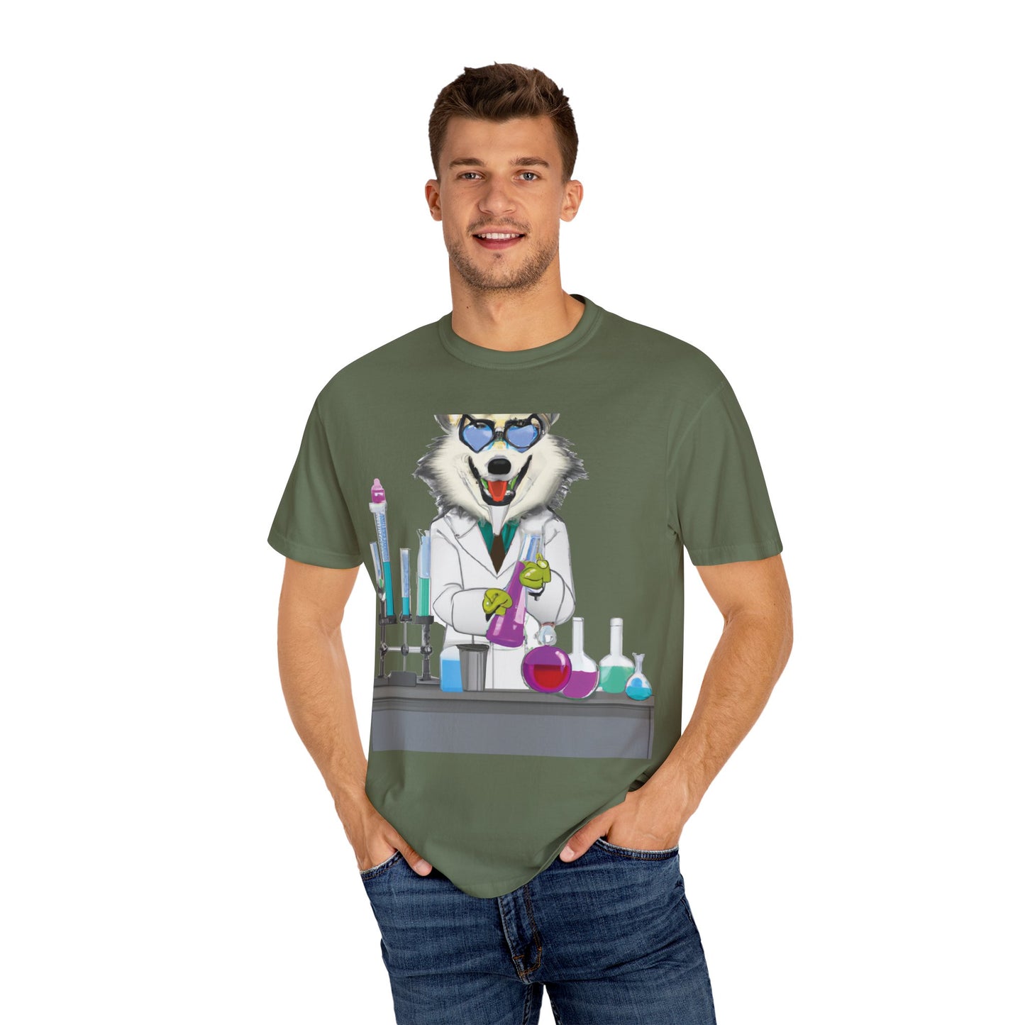 Chemist Wolf T-Shirt — Funny Lab Scientist Graphic Tee