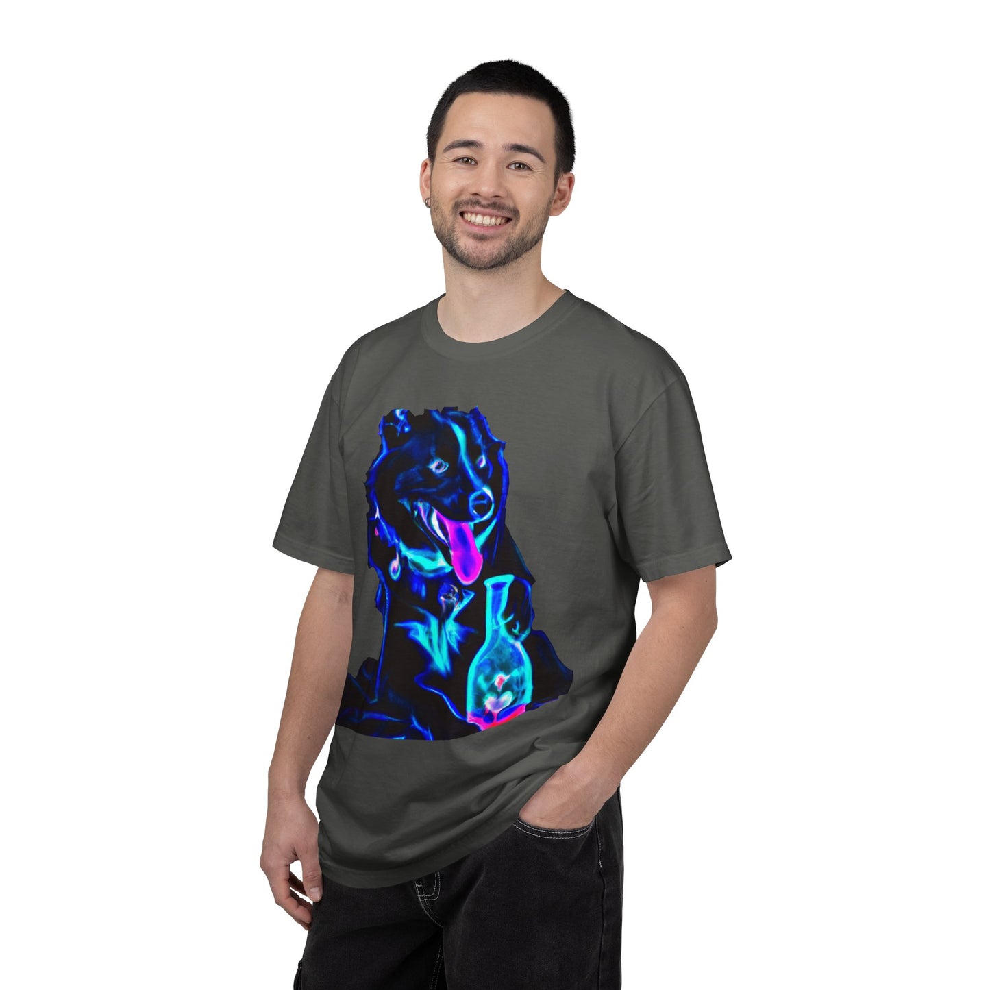 Neon Aura Dog T-Shirt — Vibrant Psychedelic Pup Graphic Tee