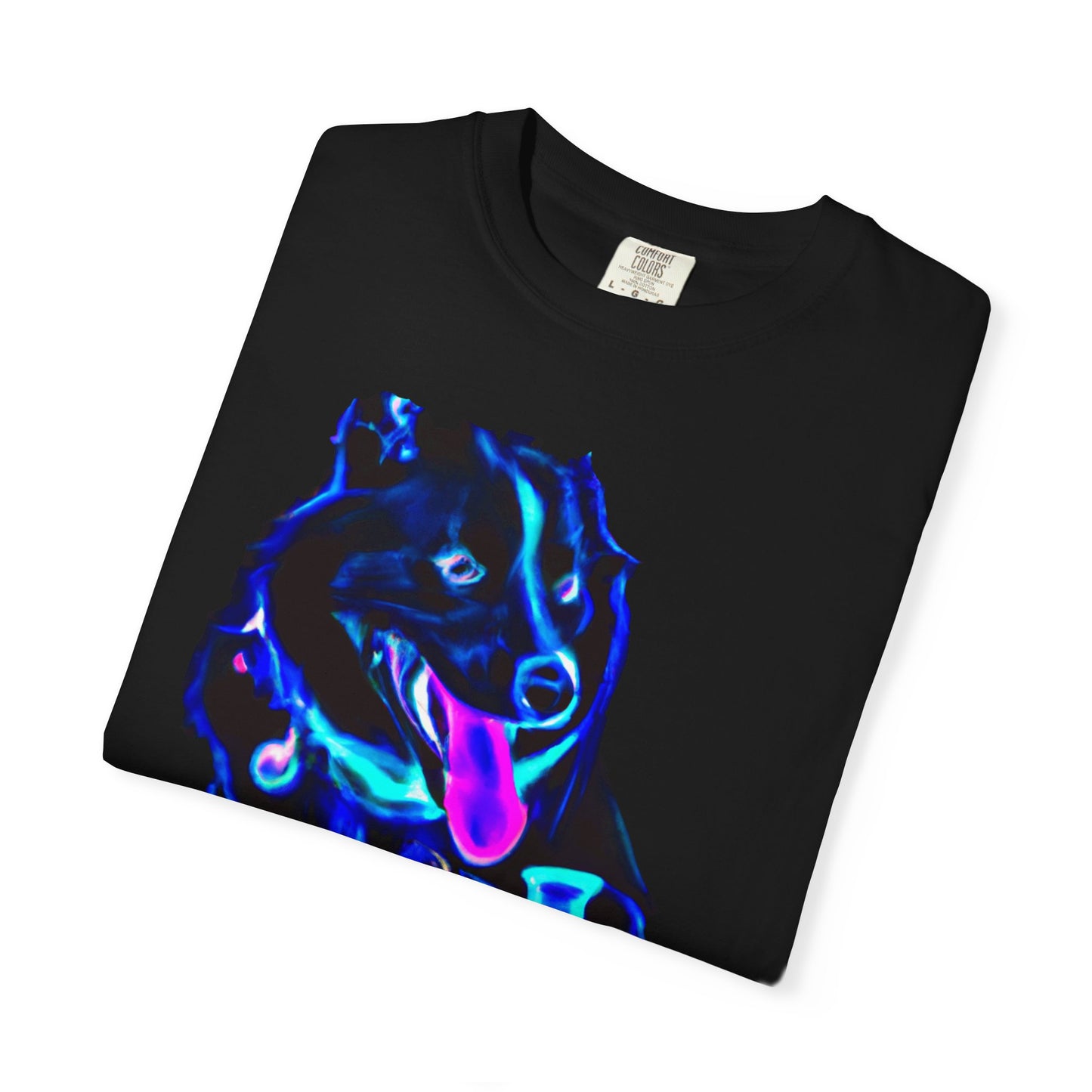 Neon Aura Dog T-Shirt — Vibrant Psychedelic Pup Graphic Tee